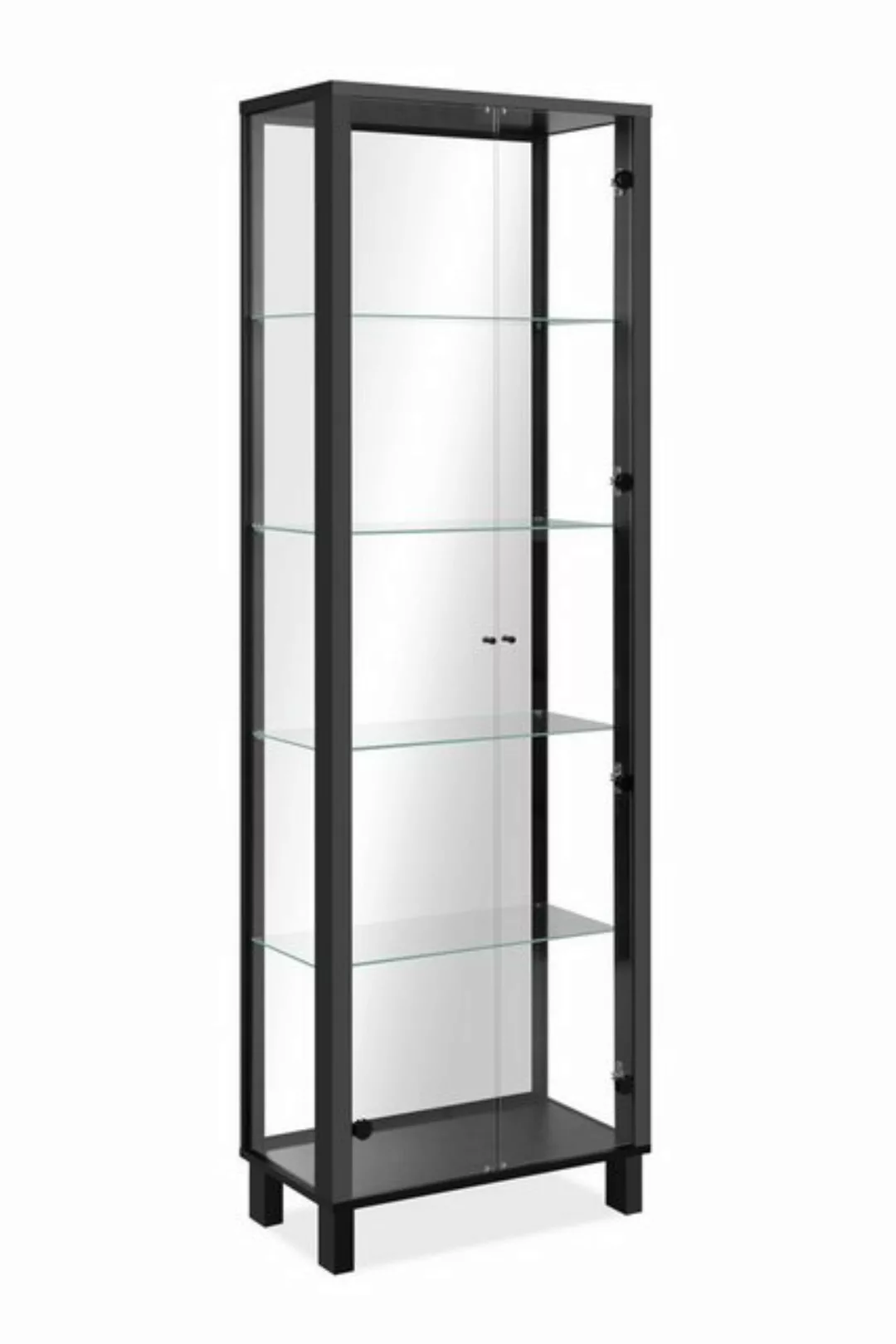 möbelvita Vitrine Alva 52B Vitrine, schwarz / Spiegel günstig online kaufen