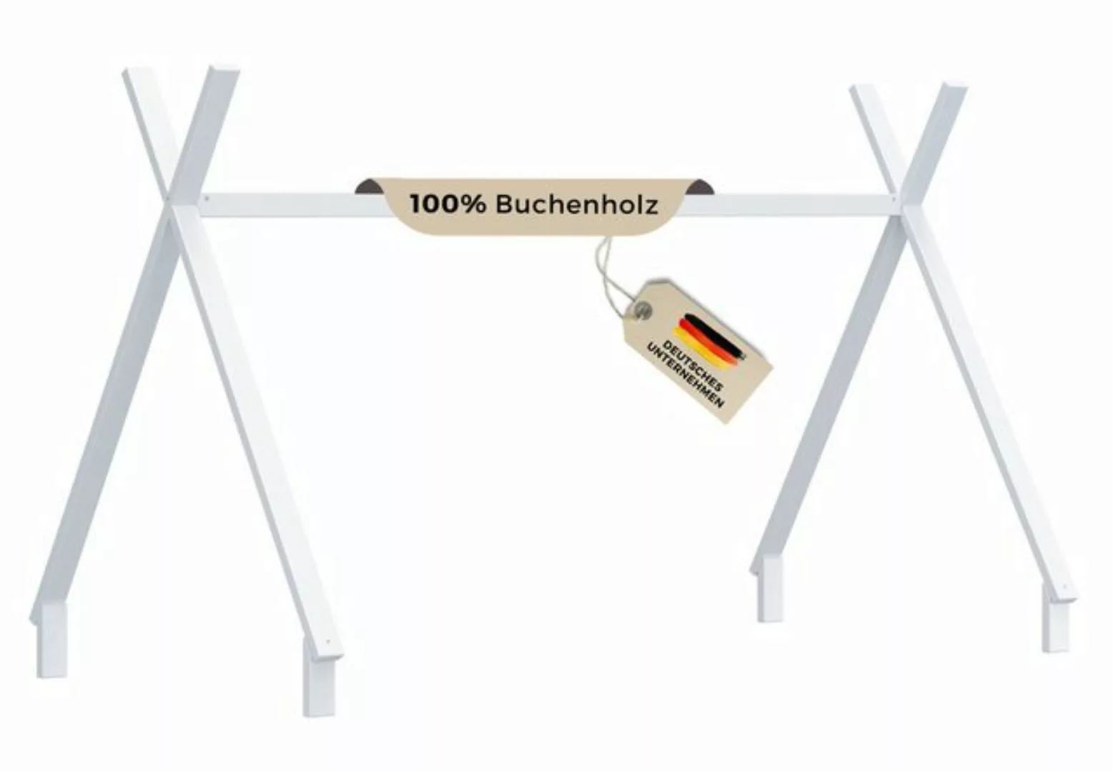 Alavya Home® Kinderbett Bodenbett "TITAN" DACH - aus Buchenholz, abnehmbare günstig online kaufen