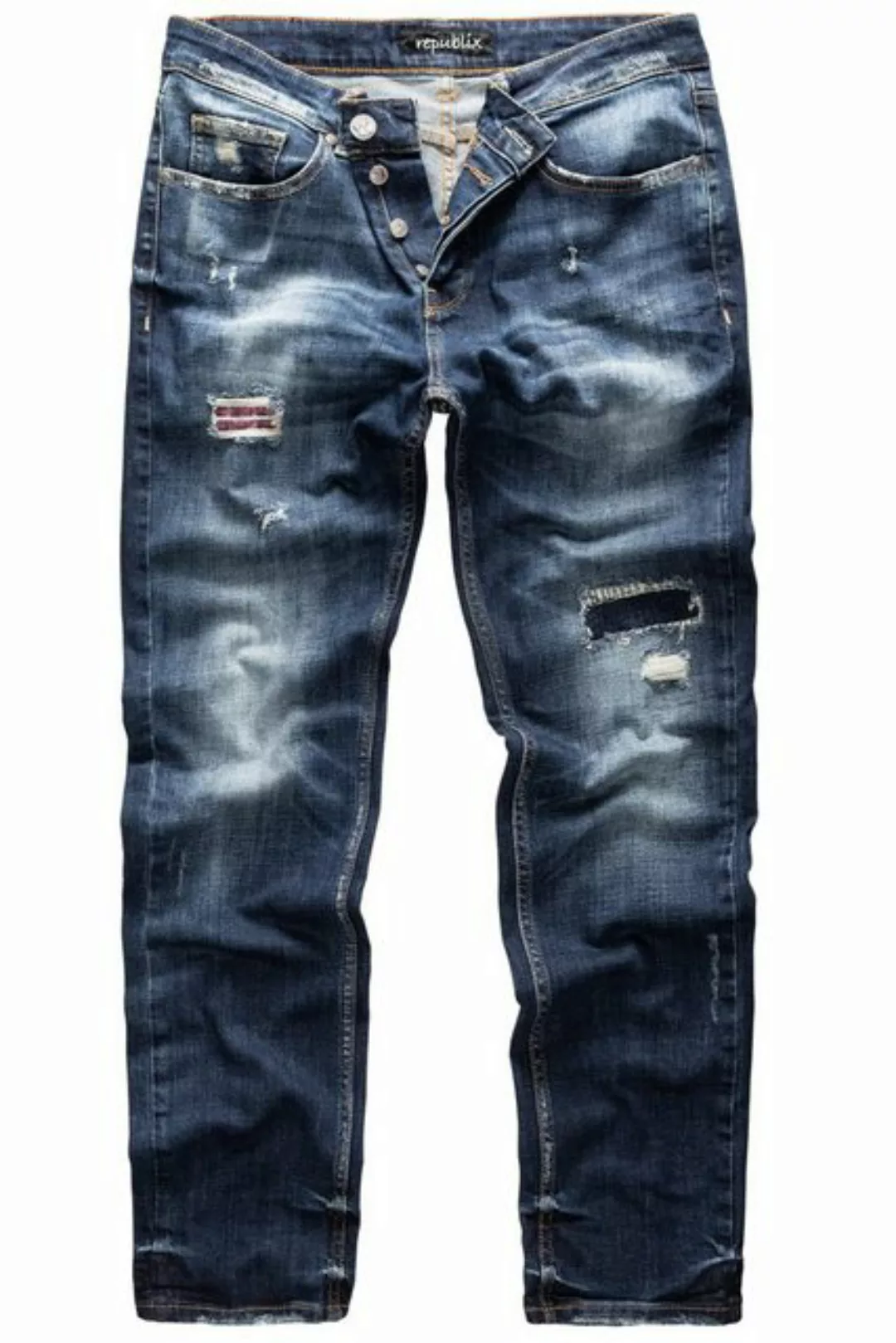 REPUBLIX Straight-Jeans CONNOR Herren Regular Fit Destroyed Jeans günstig online kaufen