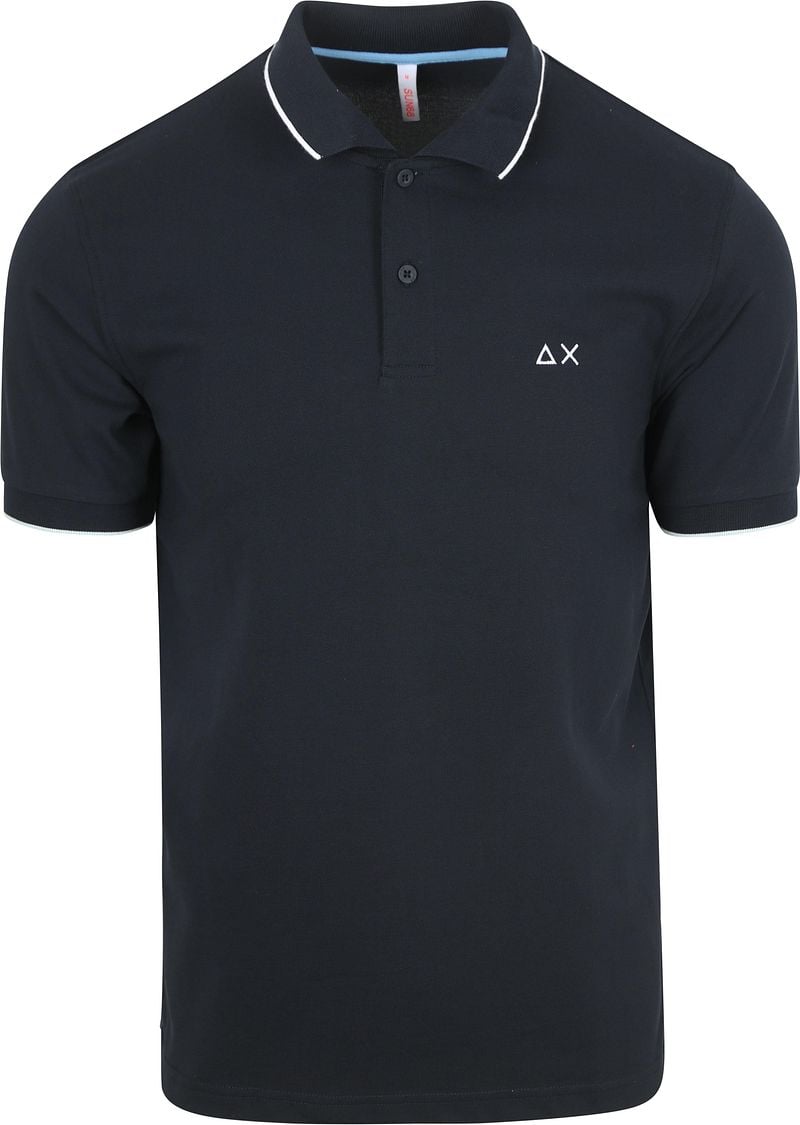 Sun68 Poloshirt Small Stripe Collar Navy  - Größe M günstig online kaufen