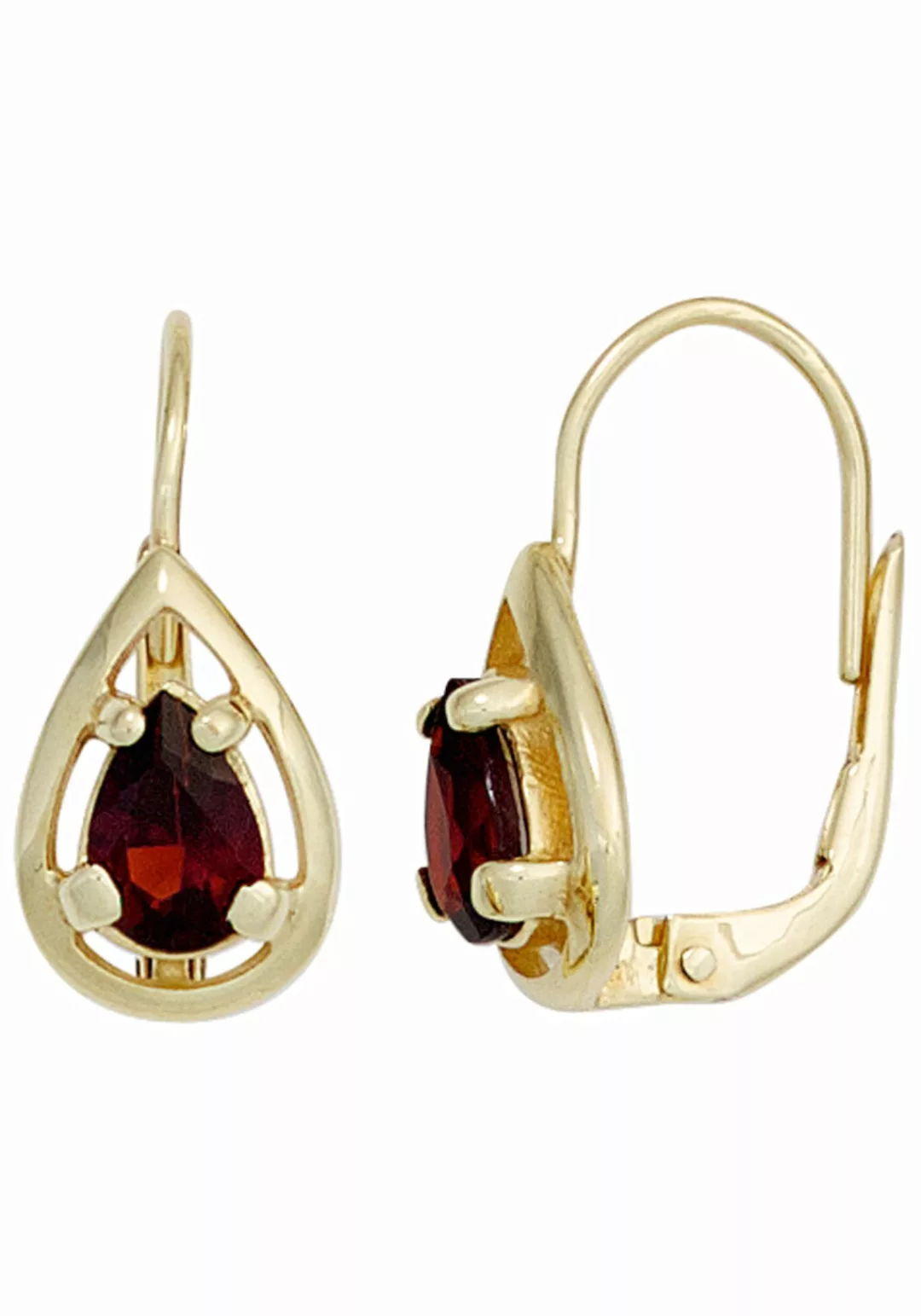 JOBO Paar Ohrhänger, Tropfen 333 Gold mit Granat günstig online kaufen