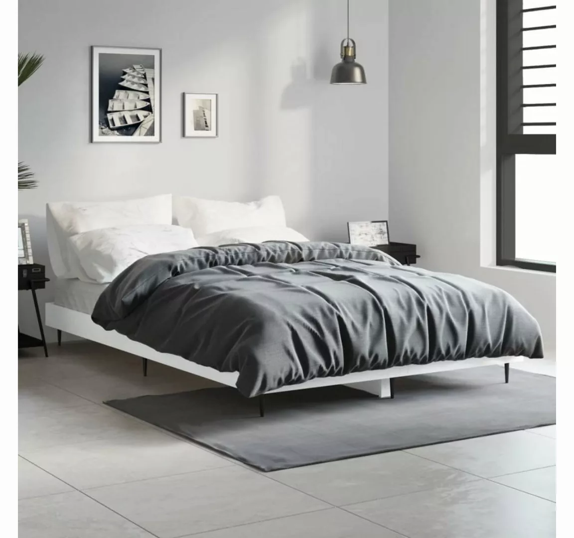 furnicato Bett Bettgestell Weiß 120x190 cm Holzwerkstoff günstig online kaufen