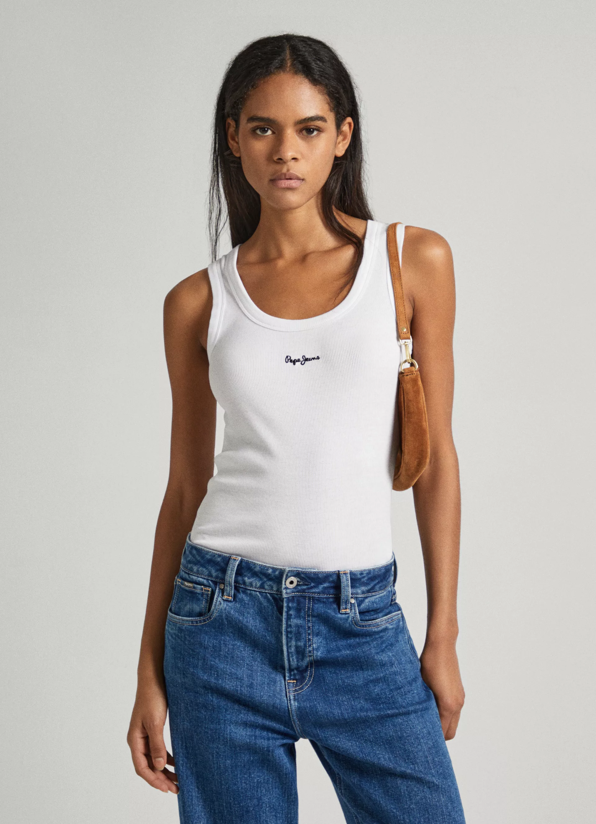 Pepe Jeans Tanktop LANE mit kleiner Ton-in-Ton Logostickerei günstig online kaufen