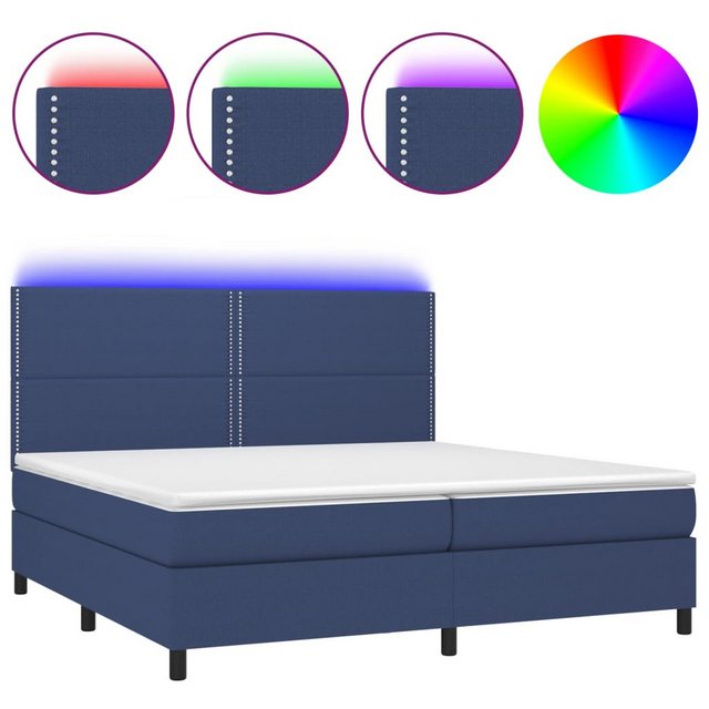 vidaXL Boxspringbett Bett Boxspringbett mit Matratze & LED Stoff (200 x 200 günstig online kaufen