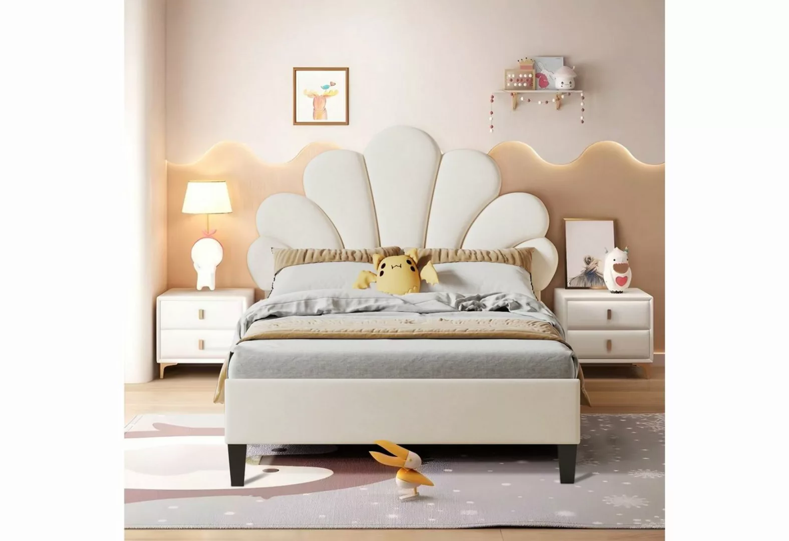 SEEZSSA Polsterbett Polsterbett Kinderbett süßes Einzelbett Mädchenbett mit günstig online kaufen