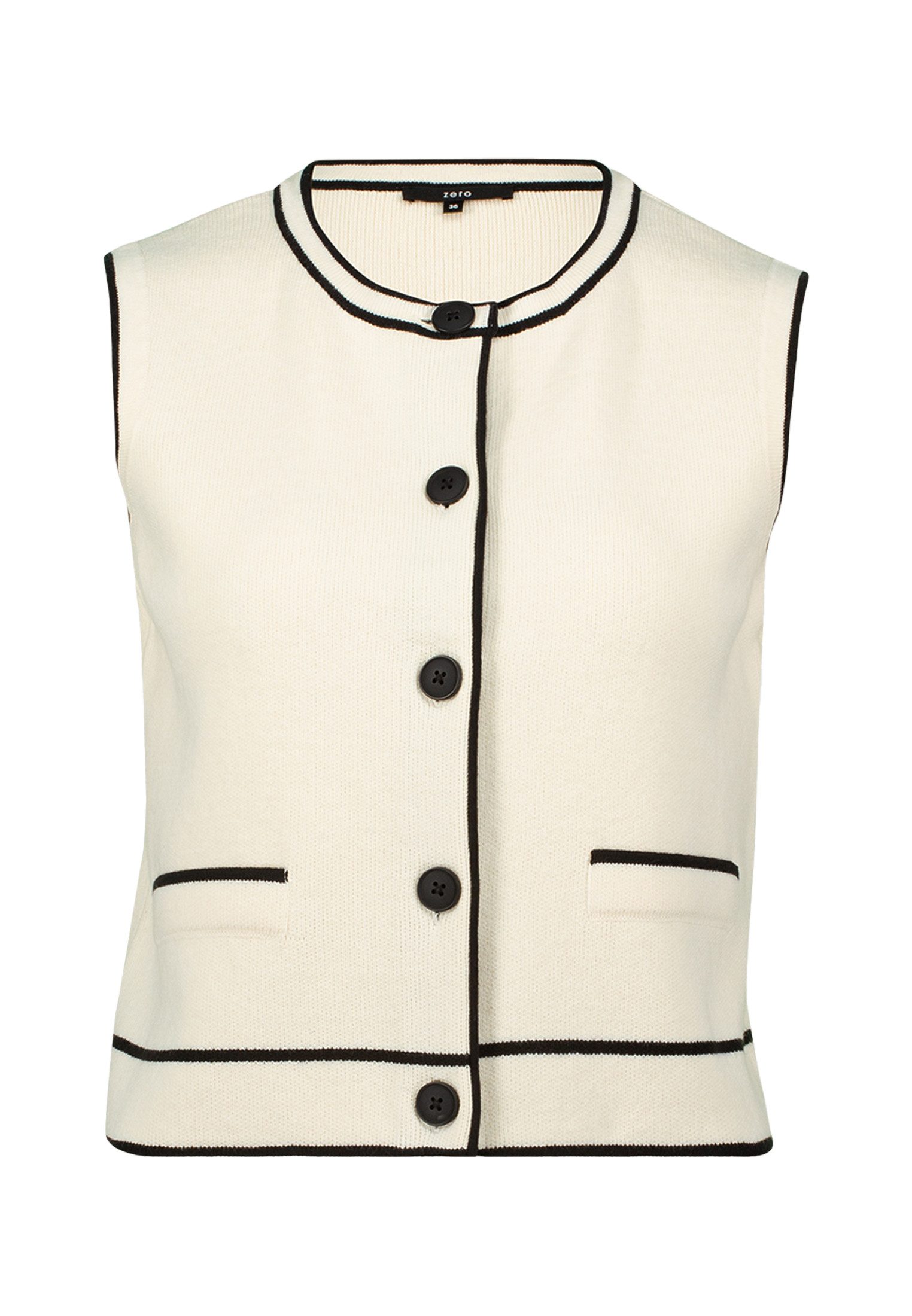 Zero Strickpullover "zero Damen Strickjacke mit Kontrastpaspeln", (1 tlg.), günstig online kaufen