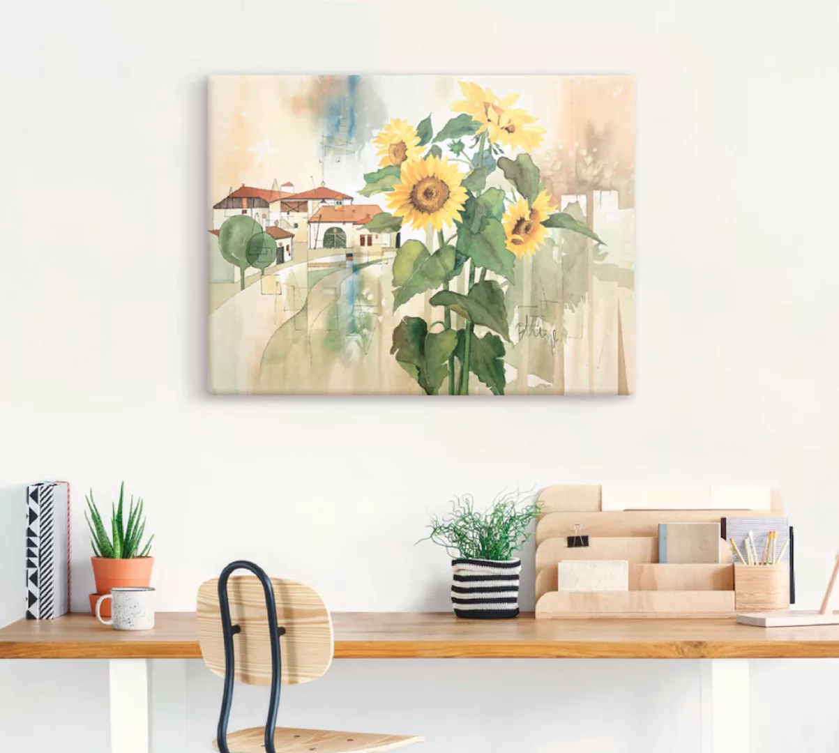 Artland Leinwandbild »Gruss der Sonnenblume«, Blumen, (1 St.), auf Keilrahm günstig online kaufen