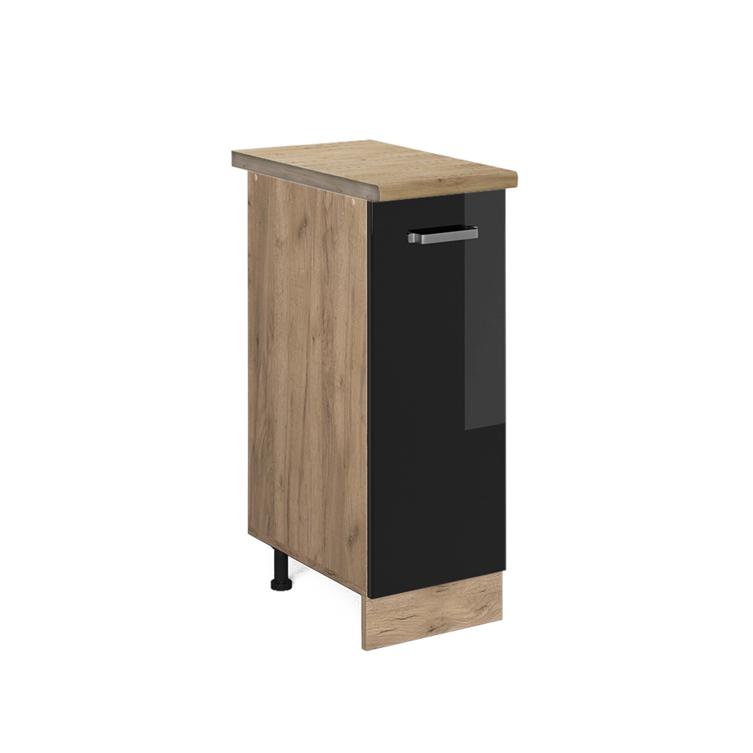 Vicco Apothekerschrank R-Line, Schwarz Hochglanz/Goldkraft Eiche, günstig online kaufen