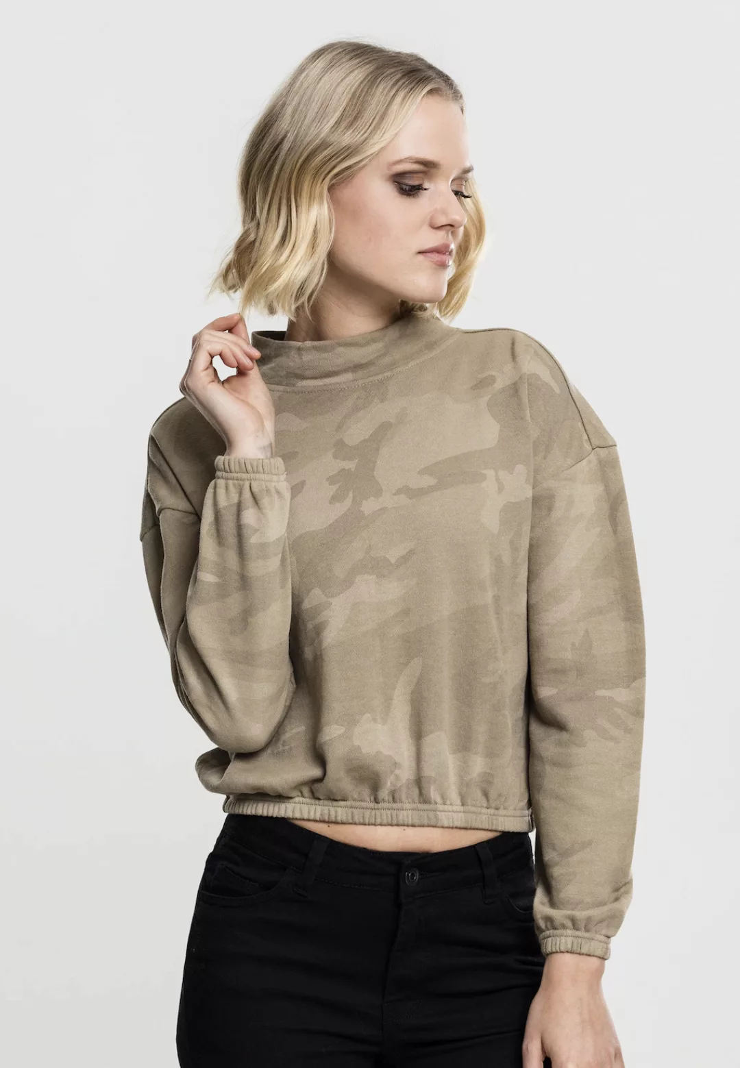 URBAN CLASSICS Sweatshirt "Urban Classics Damen Ladies Camo Turtleneck Crew günstig online kaufen