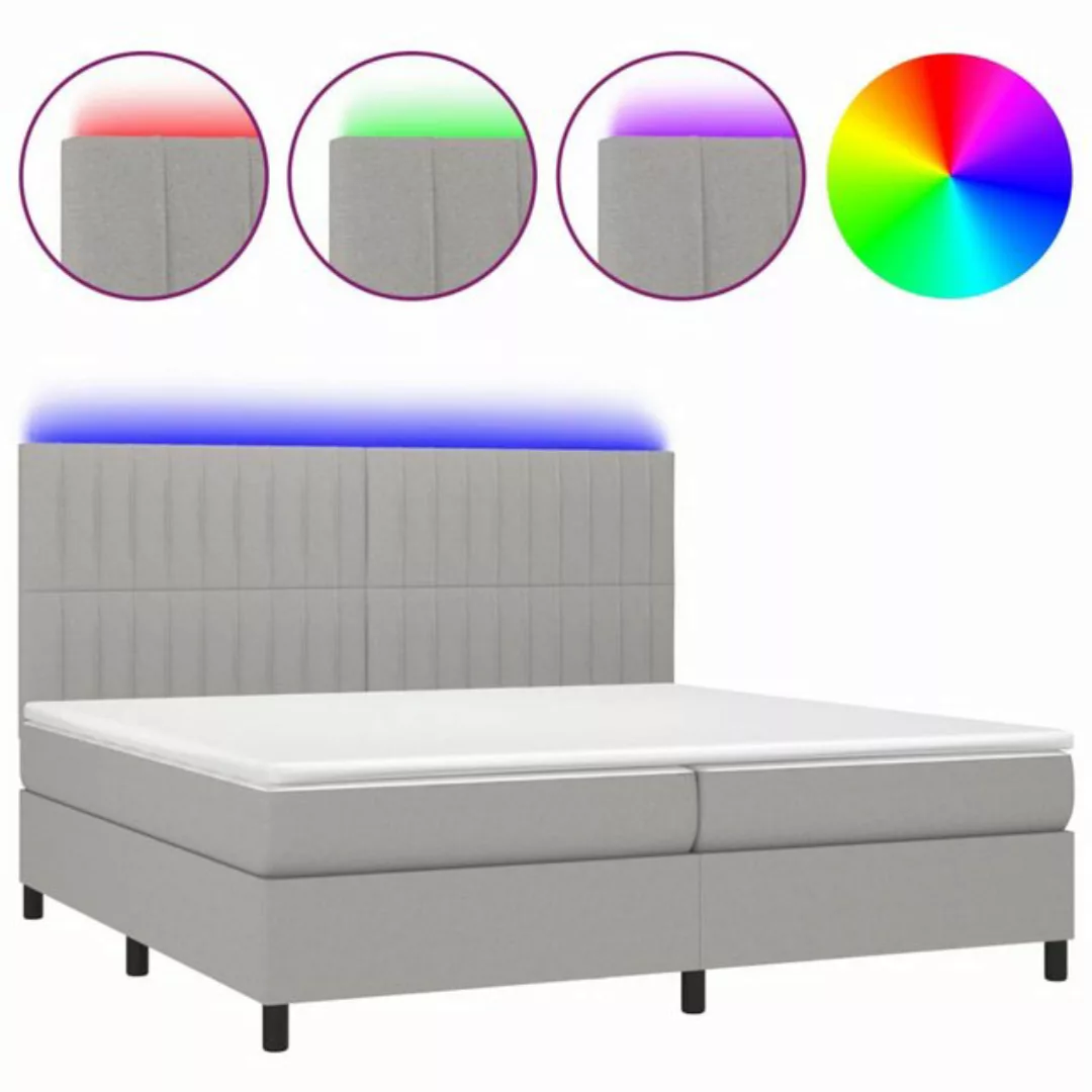 vidaXL Boxspringbett Bett Boxspringbett mit Matratze & LED Stoff (200 x 200 günstig online kaufen