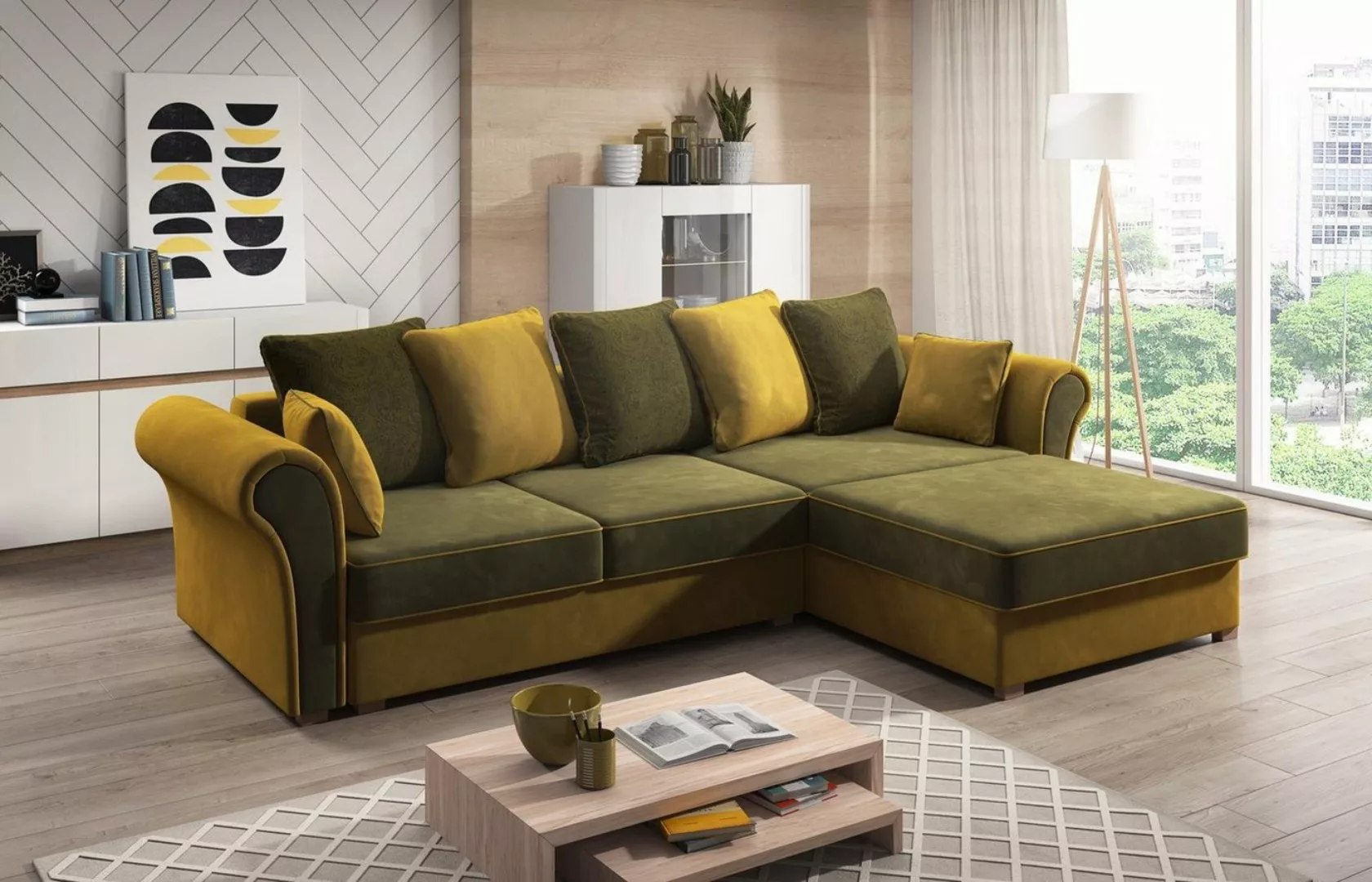 JVmoebel Ecksofa Designer Wohnlandschaft L-Form Couch Ecksofa Polster Garni günstig online kaufen