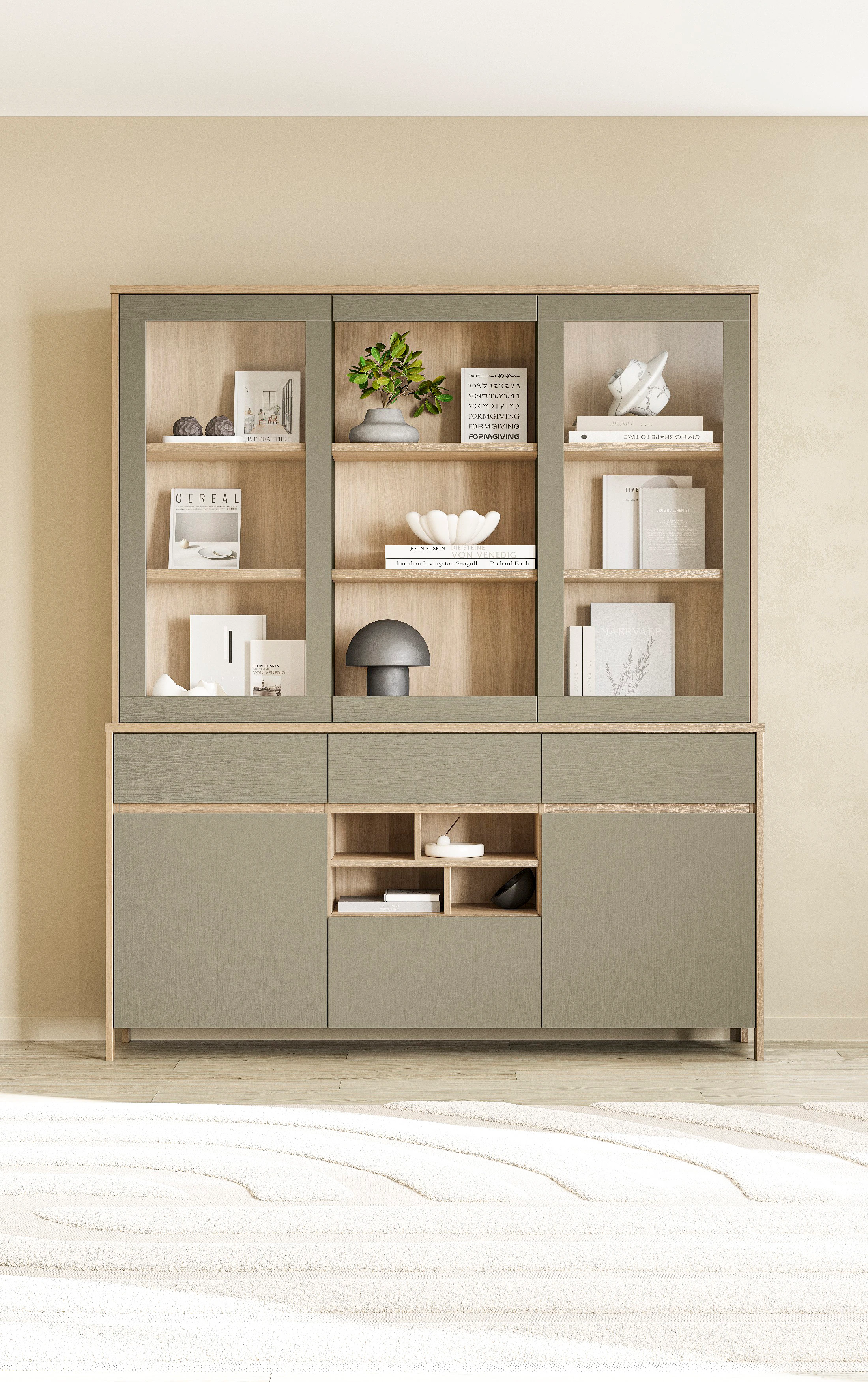 Home affaire Buffet "Stranda, Hochschrank im Scandi-Style, moderner Schrank günstig online kaufen
