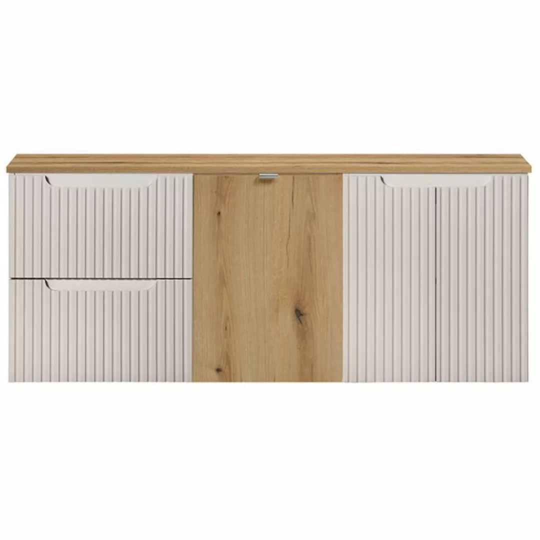 Lomadox Waschbeckenschrank NEWPORT-56-CASHMERE Waschtischunterschrank 140cm günstig online kaufen