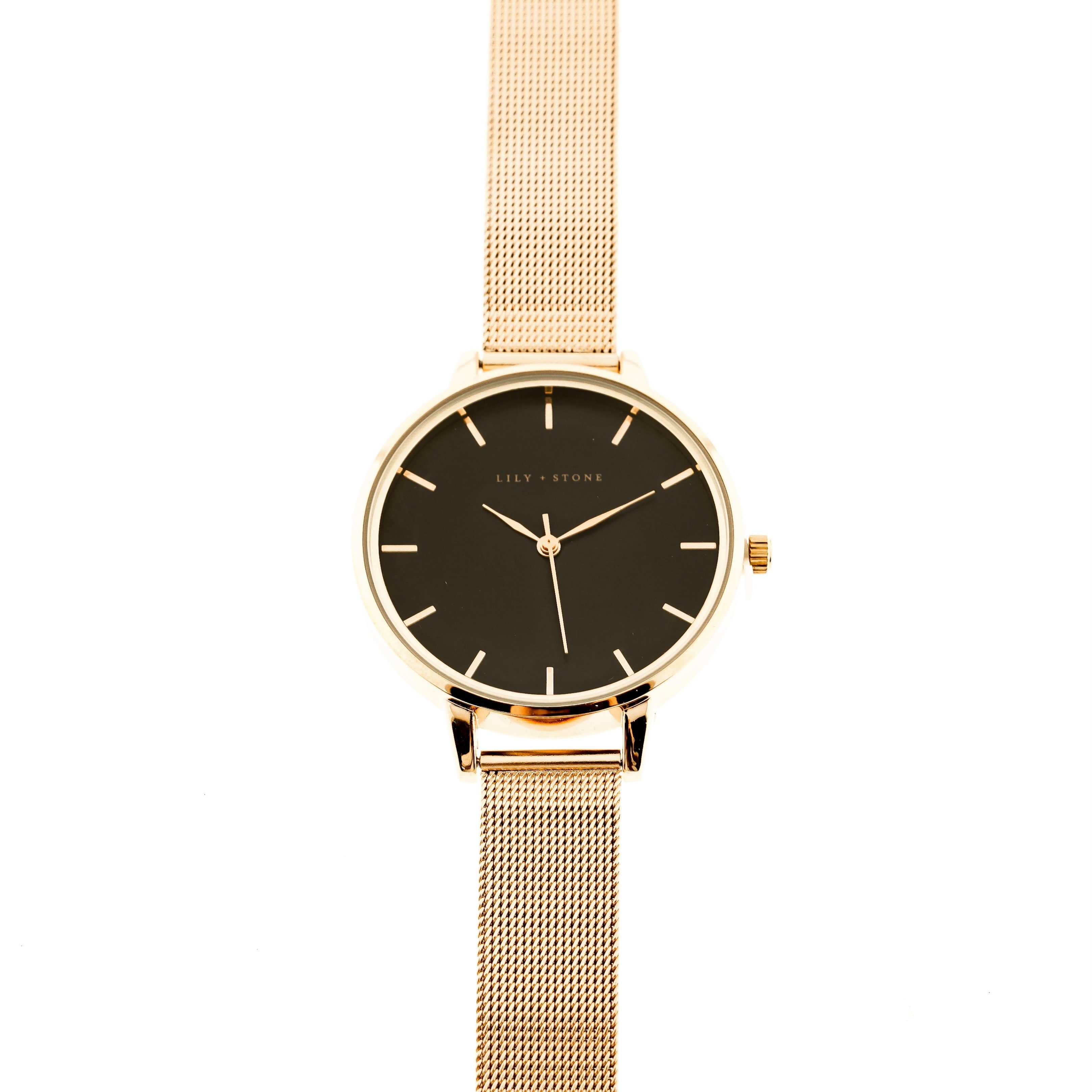 Lily + Stone Quarzuhr Armbanduhr, schwarzes günstig online kaufen