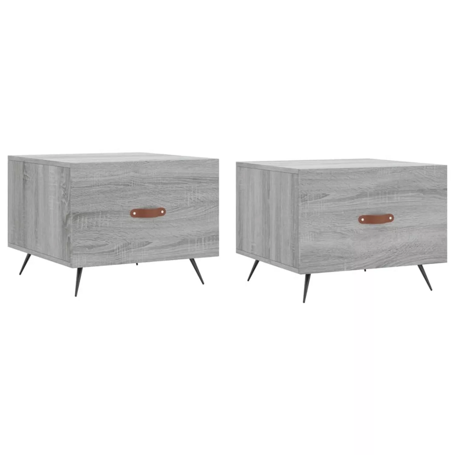 vidaXL Couchtische 2 Stk. Grau Sonoma 50x50x40 cm Holzwerkstoff Modell 3 günstig online kaufen