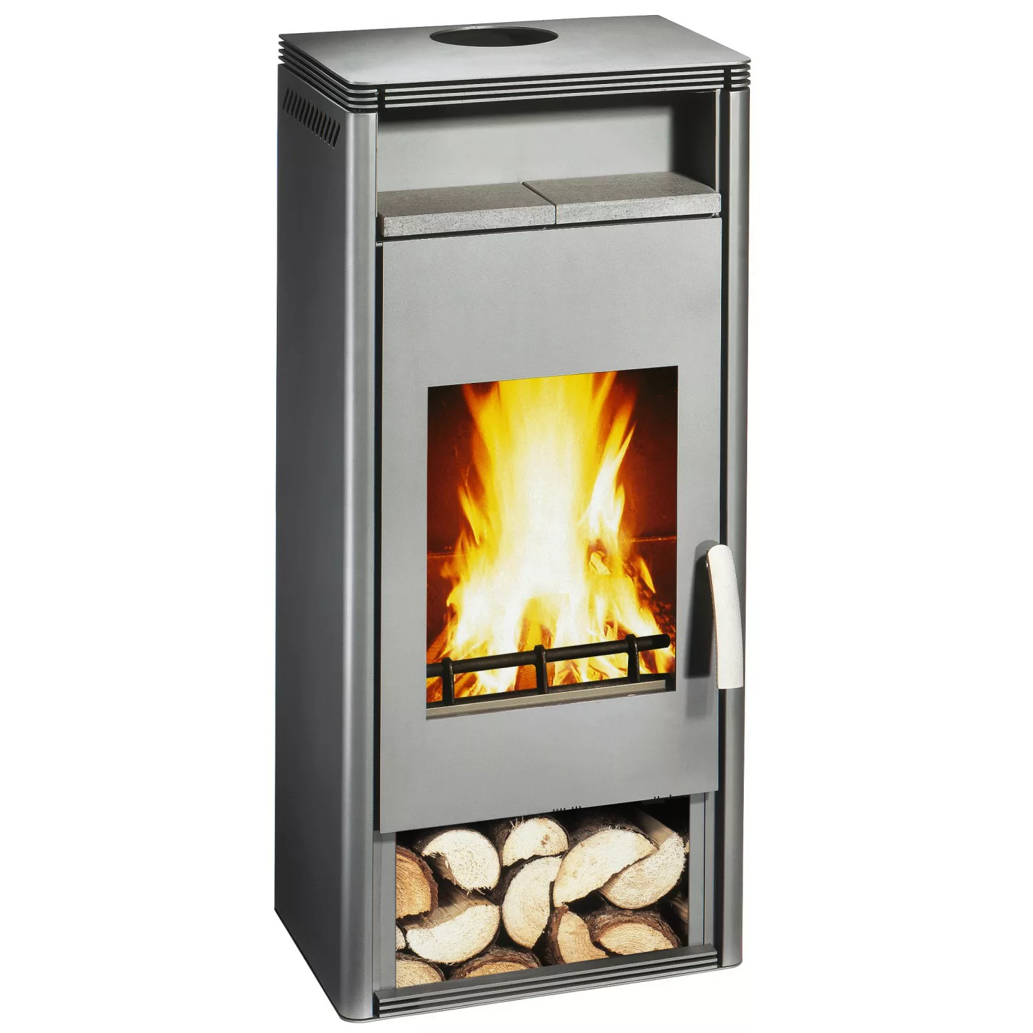 Wamsler KF 101- OF - W Kaminofen Stahl Grau 8 kW günstig online kaufen