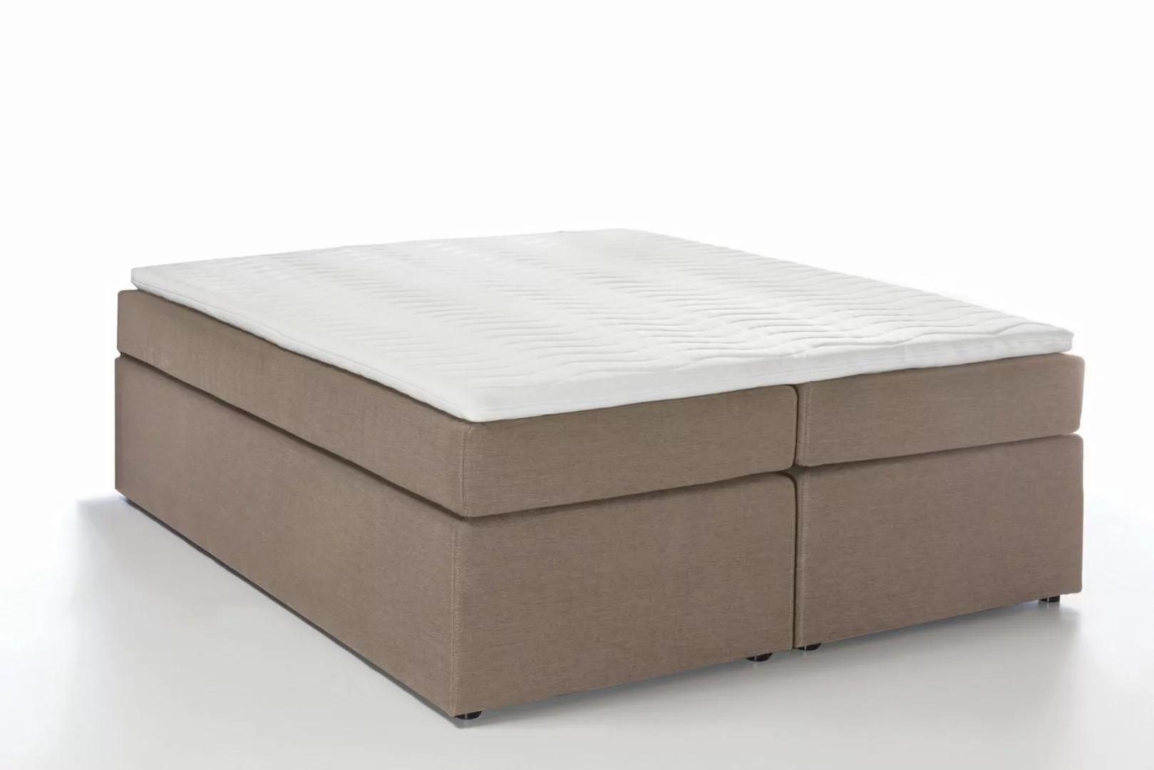 Möbelfreude Boxspringbett Boxspringbett Bella Beige/grau 220x220 cm H2/H3, günstig online kaufen