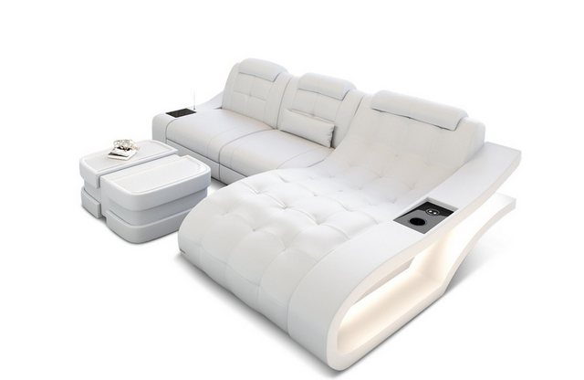 Sofa Dreams Ecksofa Leder Sofa Couch Elegante Ledercouch, L-Form Ledersofa günstig online kaufen