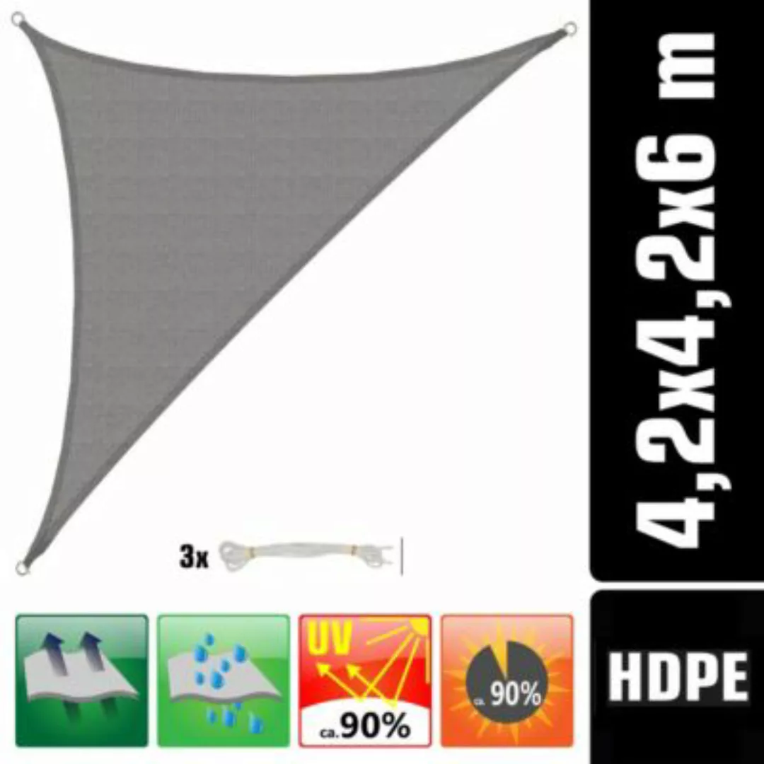 AMANKA Sonnensegel Sonora Grau XL 4.2x4.2x6 HDPE grau günstig online kaufen