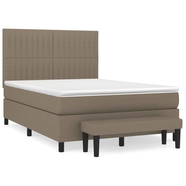 vidaXL Boxspringbett Boxspringbett mit Matratze und Fusshocker Stoff (140 x günstig online kaufen