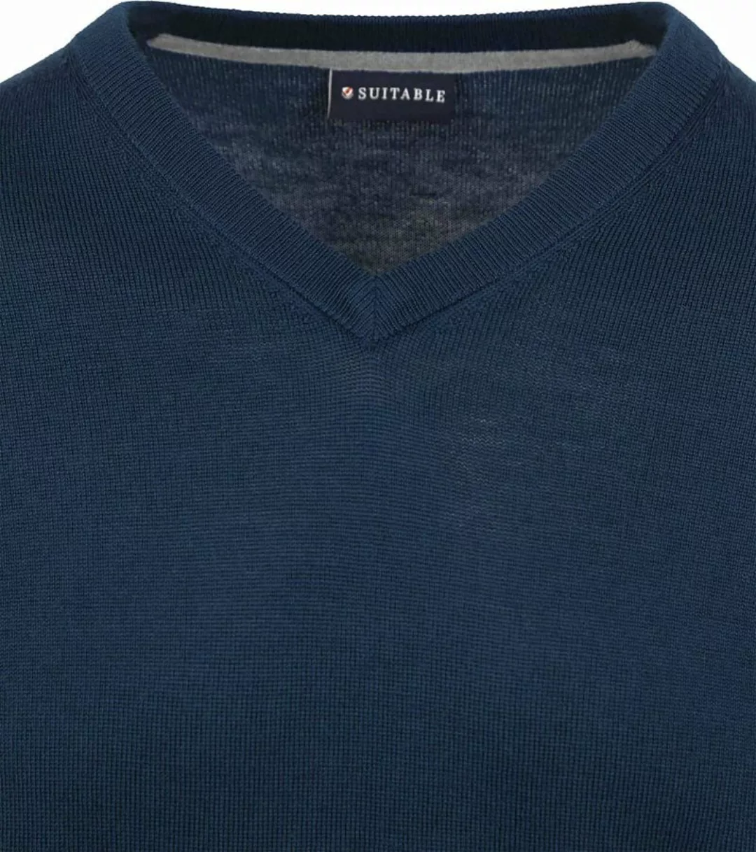 Suitable Merino Pullover V-Ausschnitt Navy - Größe XL günstig online kaufen