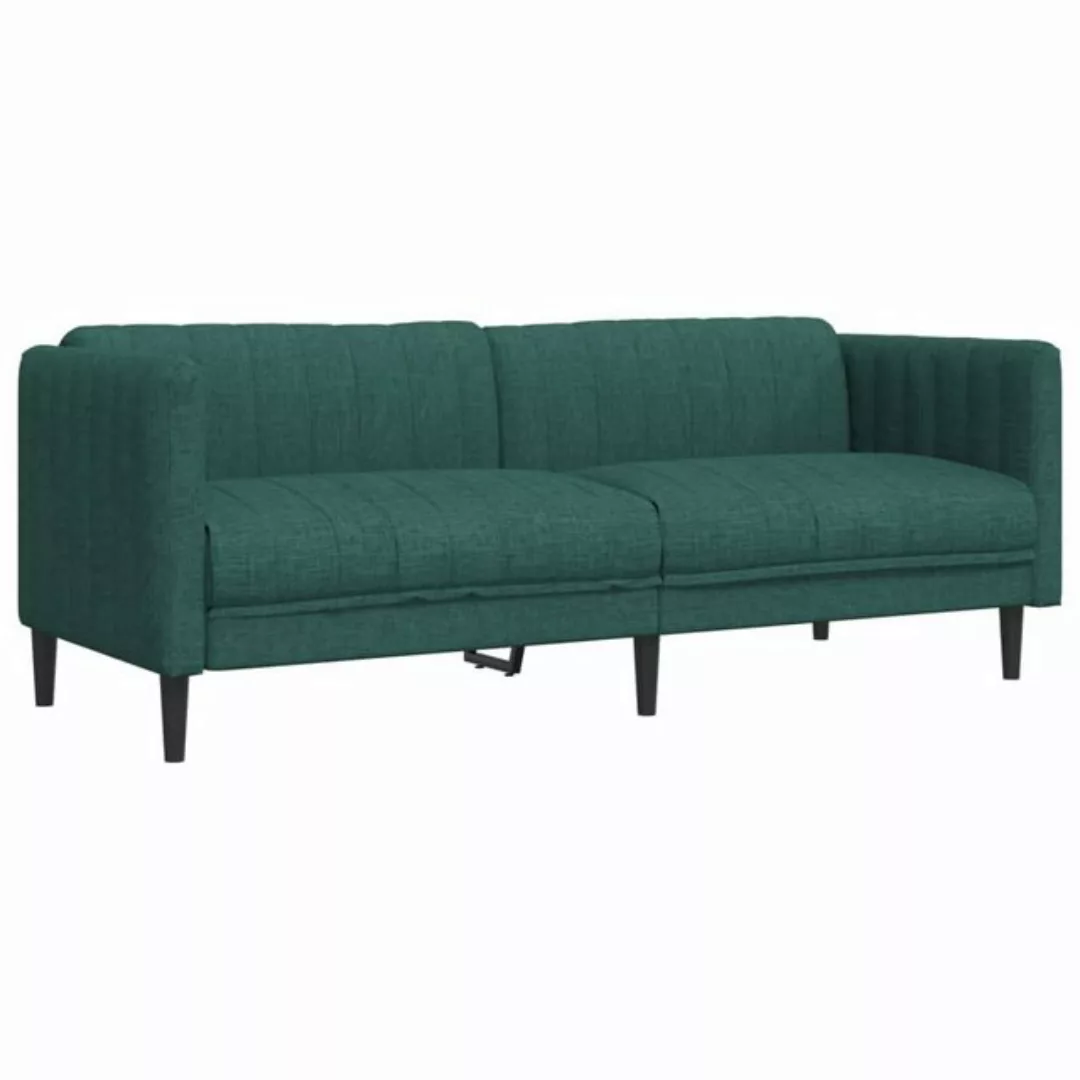 vidaXL Sofa, 3-Sitzer Dunkelgrün Stoff günstig online kaufen