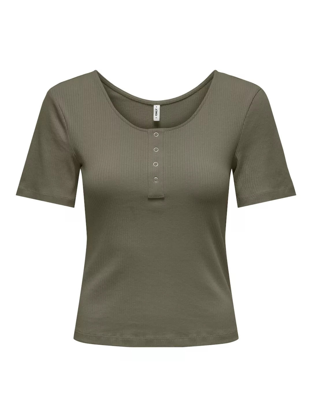 ONLY Kurzarmshirt "ONLSIMPLE LIFE S/S RIB BUTTON TOP CS JRS" günstig online kaufen