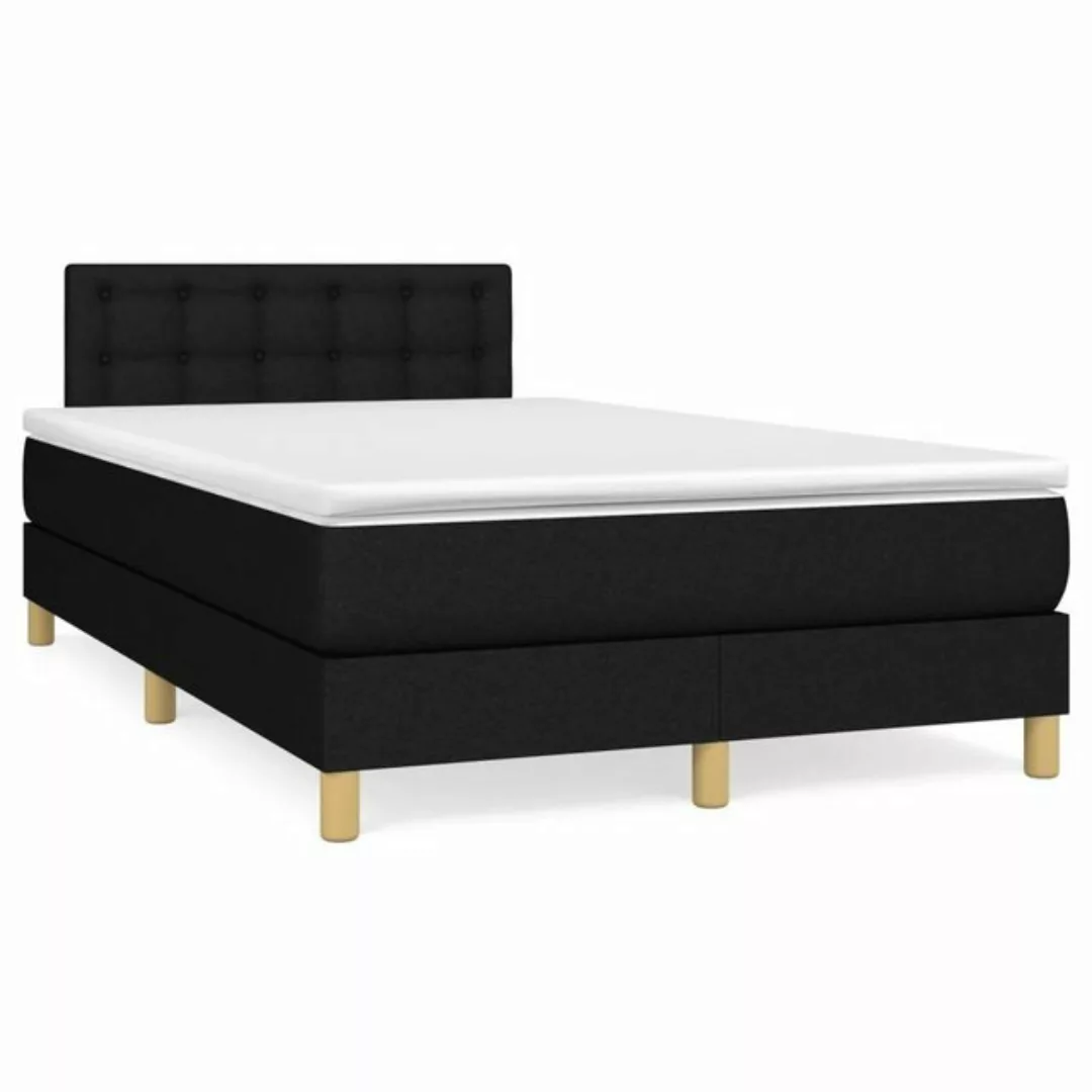 furnicato Bett Boxspringbett mit Matratze Schwarz 120x200 cm Stoff günstig online kaufen