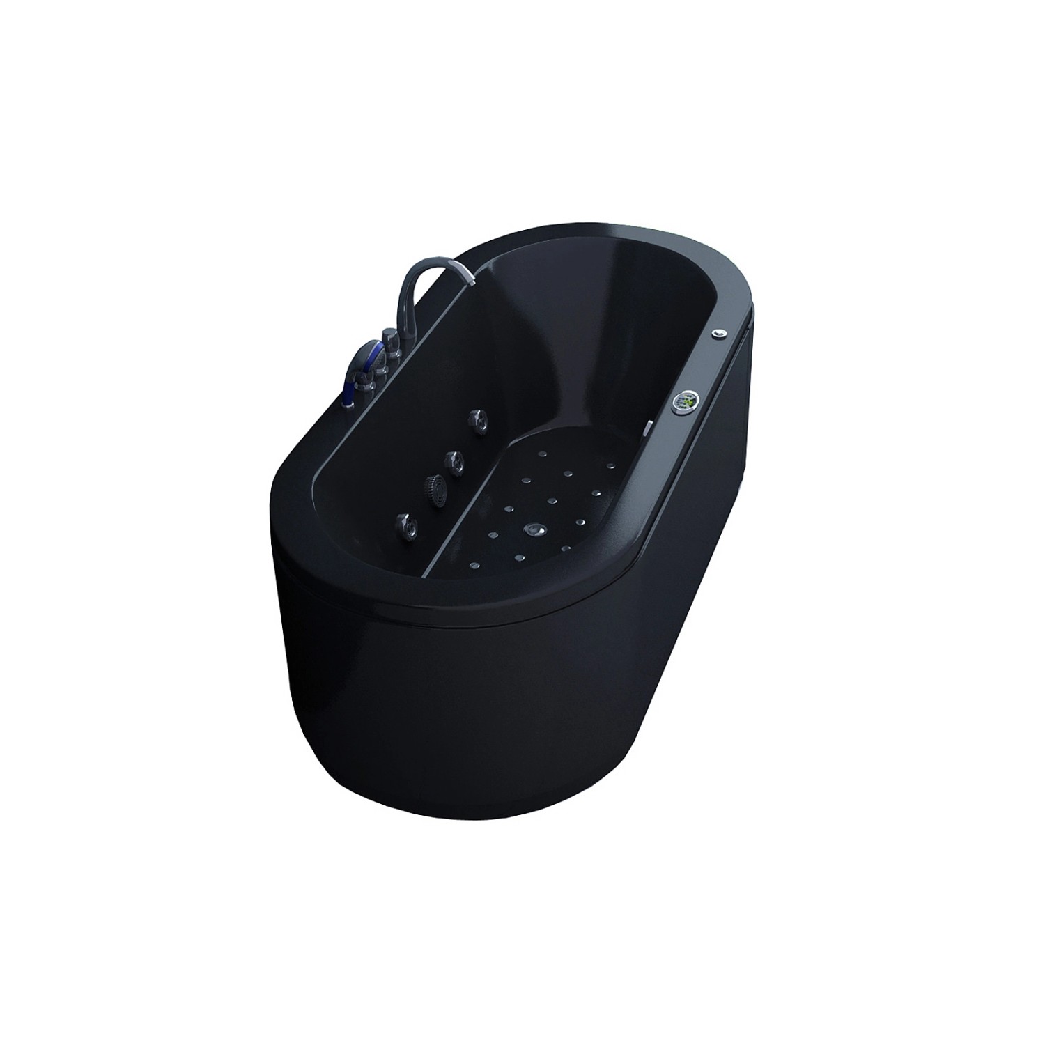 Jet-Line Whirlpool Villa Sofia Oval in Schwarz mit Heizung und Unterwasserb günstig online kaufen