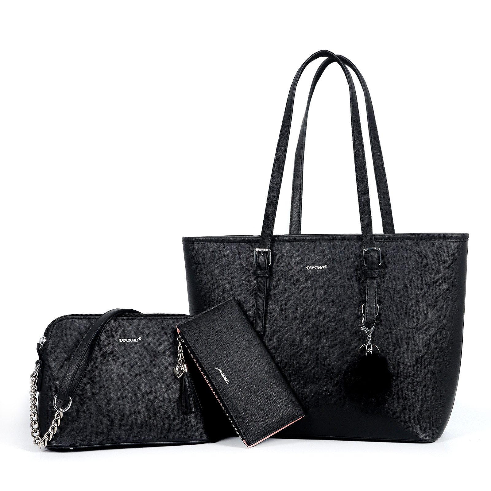 Fassiona Shopper 3-Tlg Handtasche Damen Schultertasche günstig online kaufen