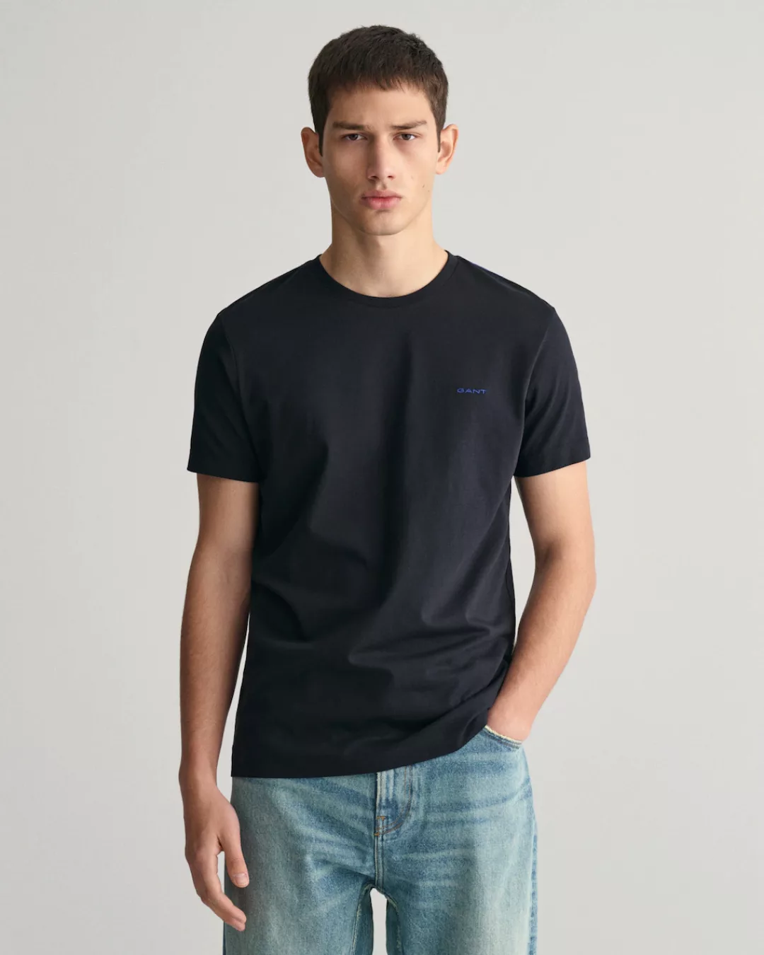 Gant T-Shirt CONTRAST LOGO SS T-SHIRT Kontrastfarbene Markenstickerei günstig online kaufen