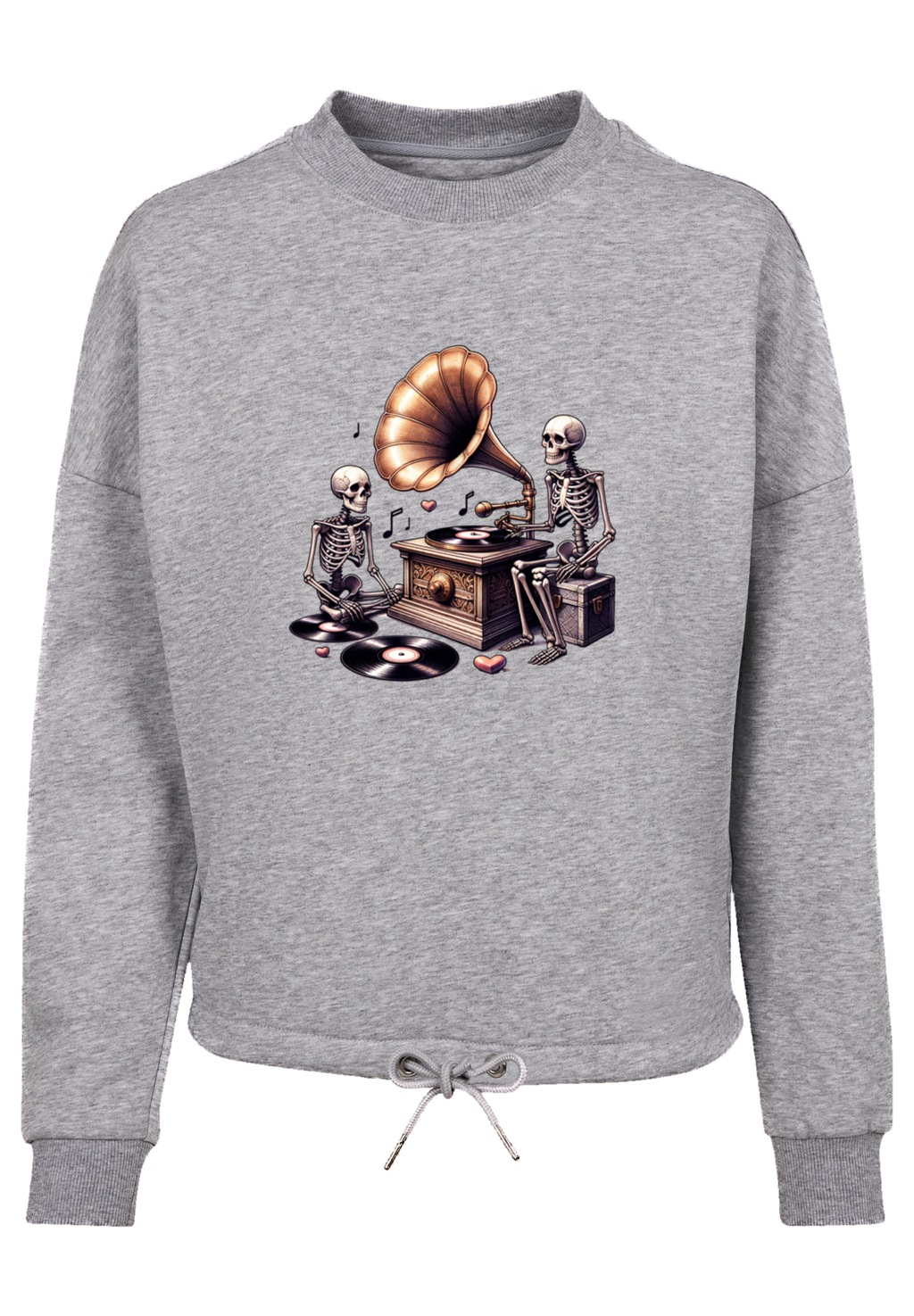 F4NT4STIC Sweatshirt "Gothic Skeleton Vintage Vinyl Plattenspieler", Premiu günstig online kaufen