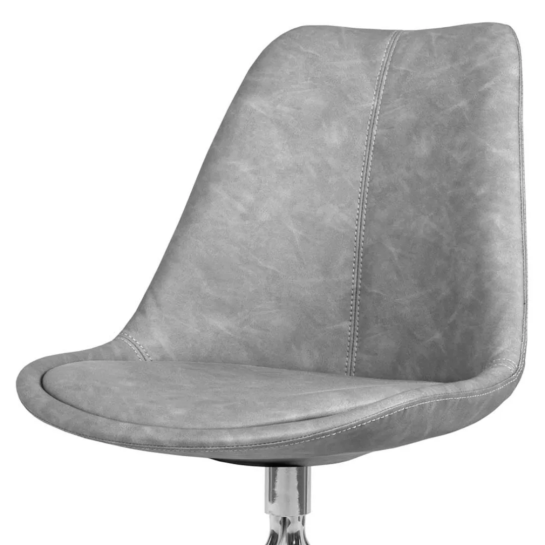 Esstisch Stühle in Grau Kunstleder Schalensitz (2er Set) günstig online kaufen