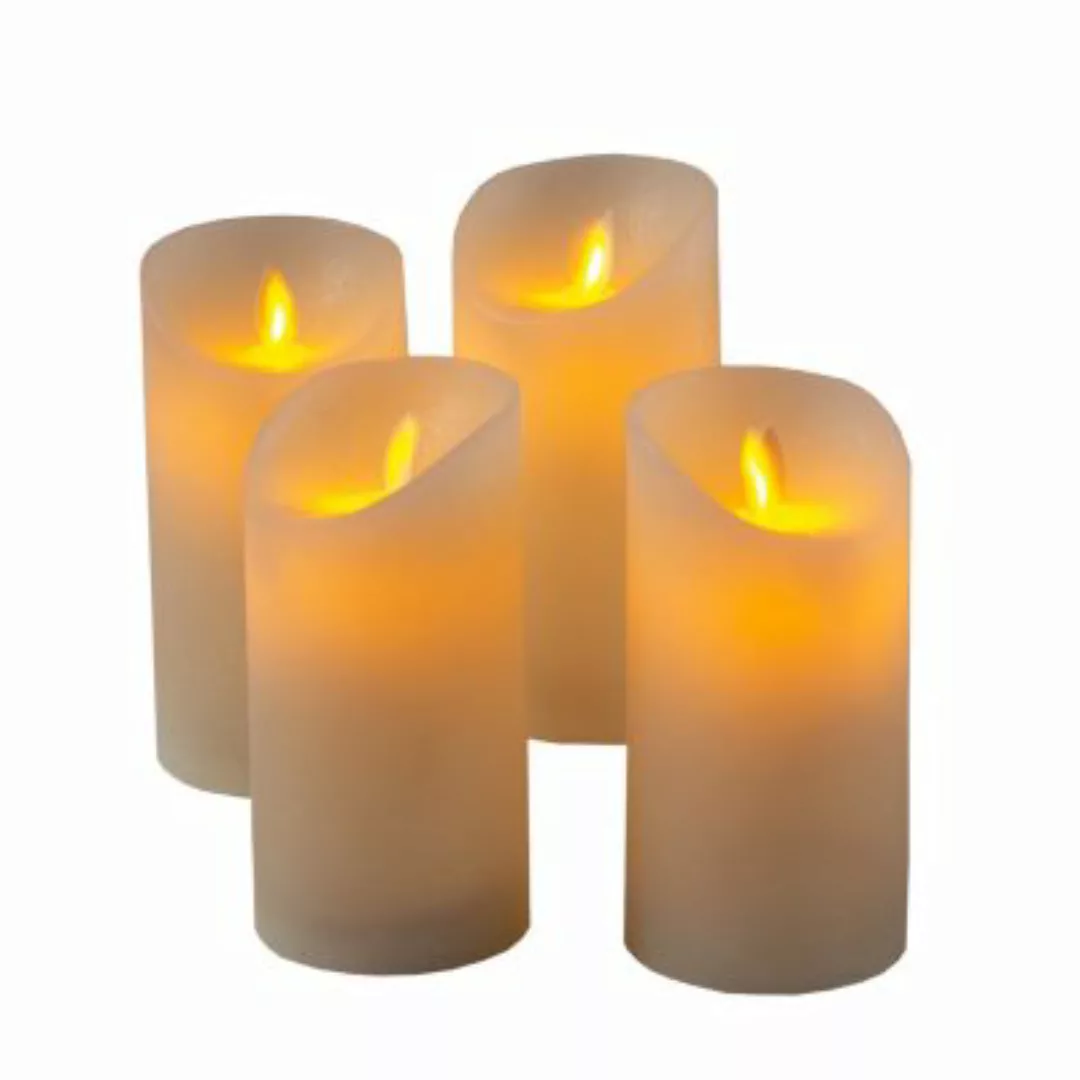 MARELIDA LED Kerzenset Echtwachs 4 Größen 4er Set weiß günstig online kaufen