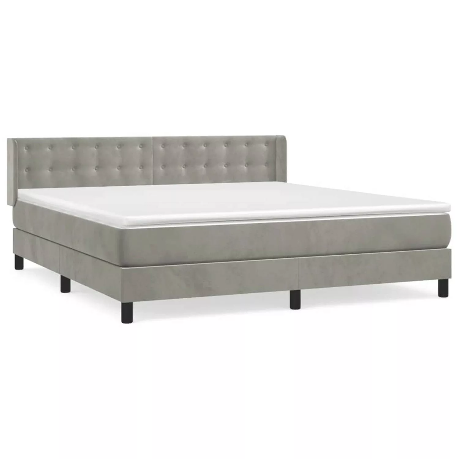 vidaXL Boxspringbett mit Matratze Hellgrau 180x200 cm Samt1380189 günstig online kaufen