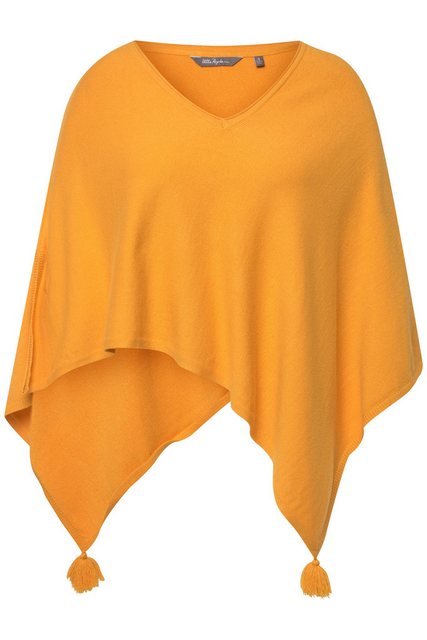 Ulla Popken Strickpullover Poncho Zipfelsaum Quasten Oversized weicher Stri günstig online kaufen