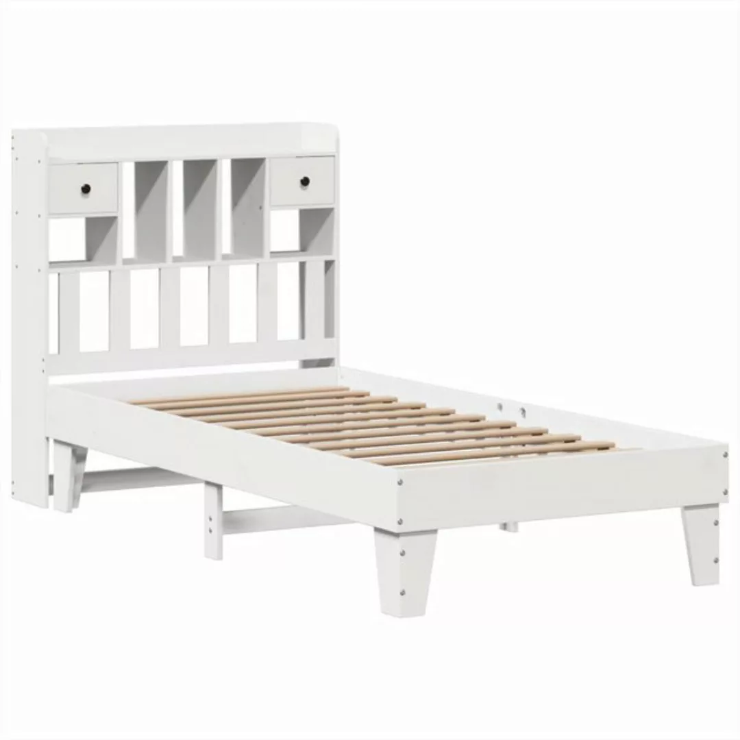 vidaXL Bett Massivholzbett ohne Matratze Weiß 75x190 cm Kiefernholz günstig online kaufen