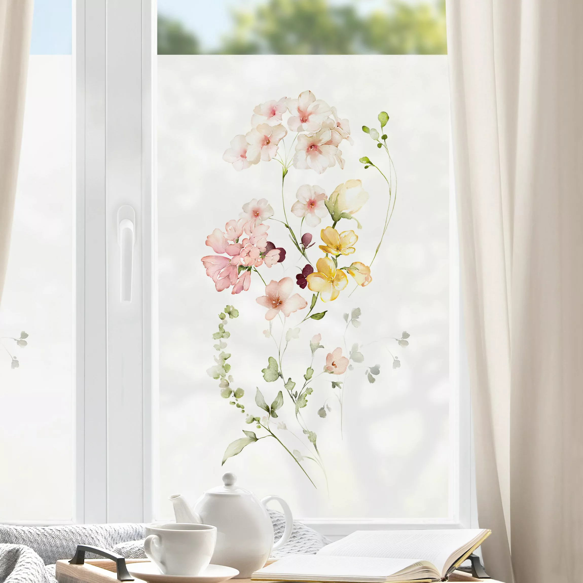 Fensterfolie Zarte Blüten Rosa II günstig online kaufen