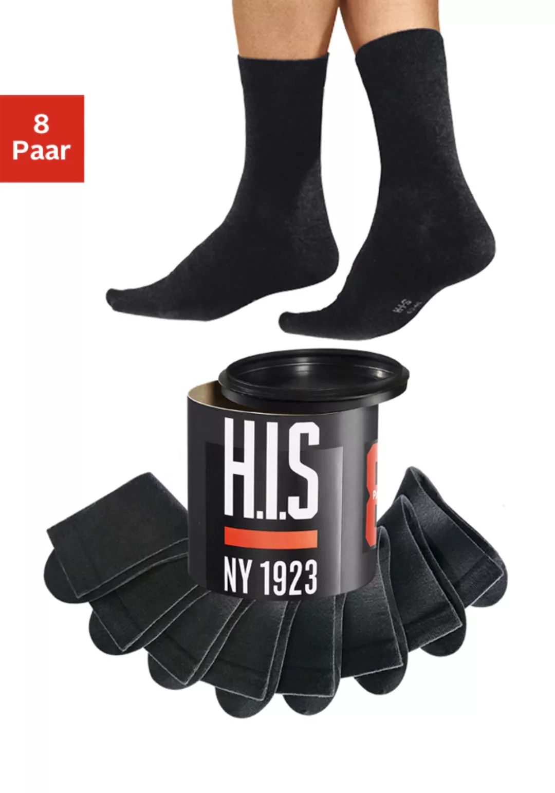 H.I.S Socken, (Dose, 8 Paar), in der Geschenkdose günstig online kaufen