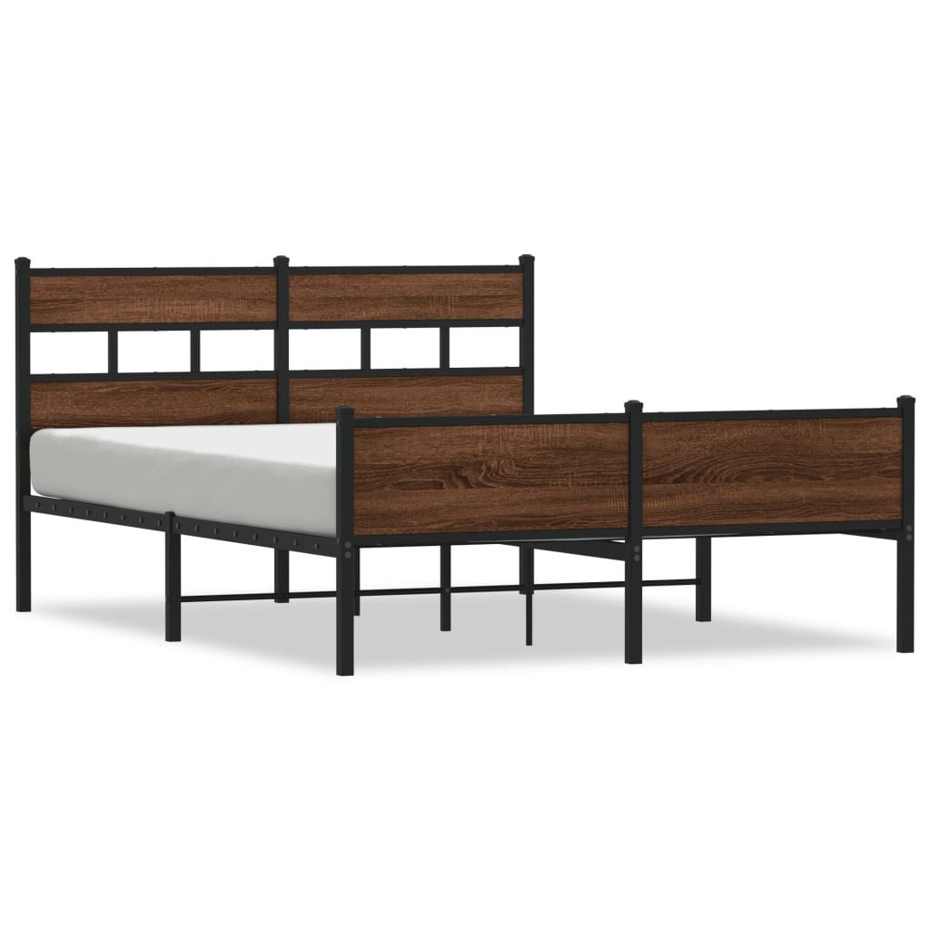 vidaXL Bett Metallbett ohne Matratze Braun günstig online kaufen