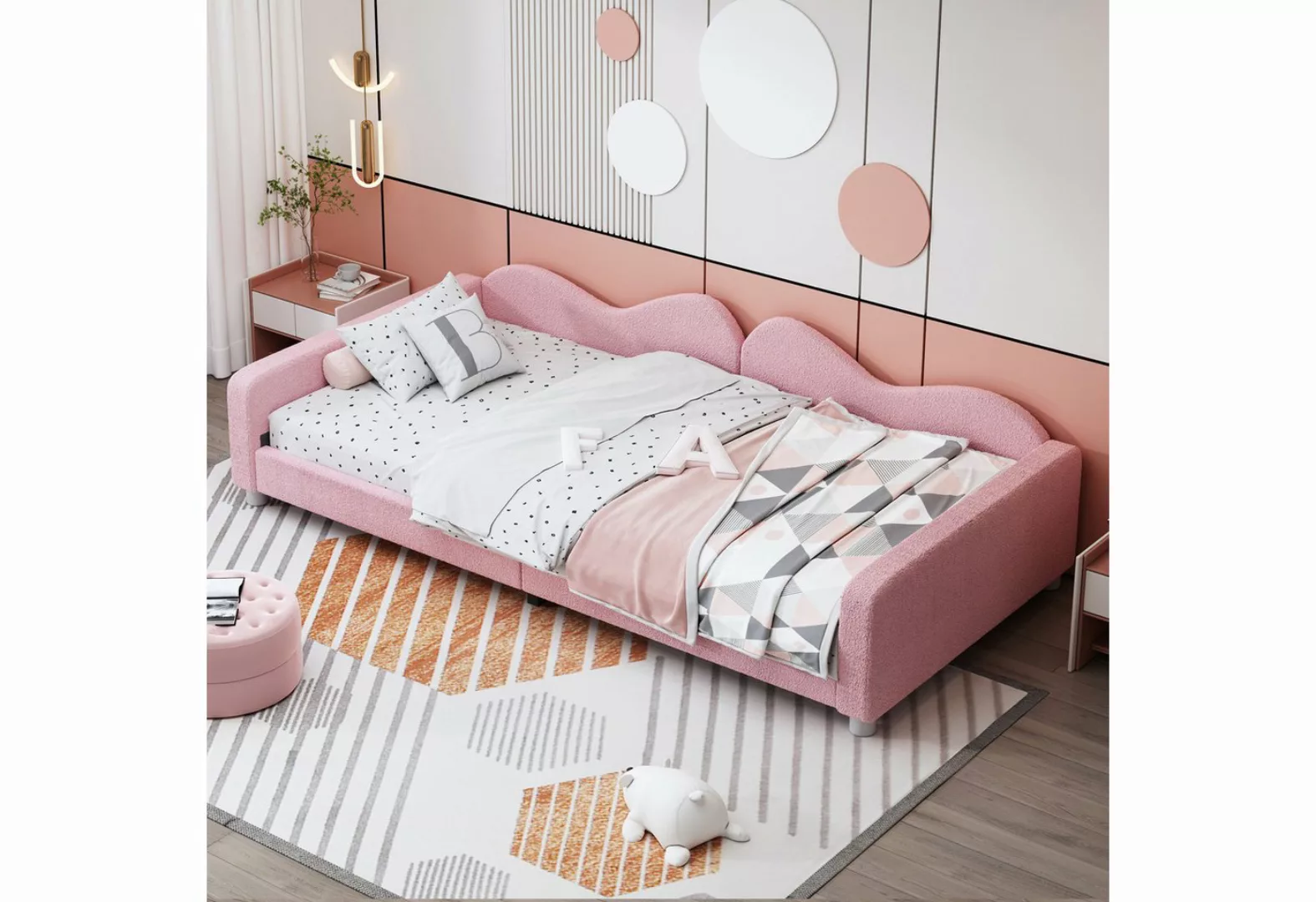 MODFU Kinderbett Polsterbett, Schlafsofa Jugendbett Gästebett 90X200cm (mit günstig online kaufen