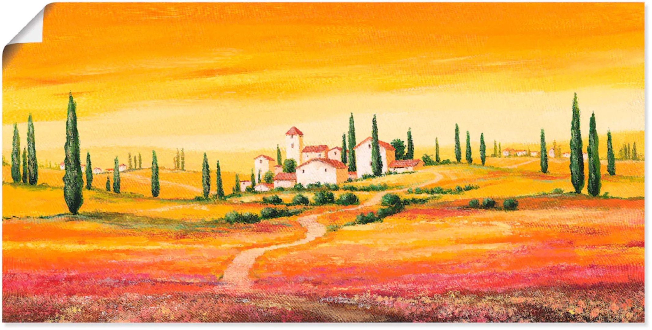 Artland Wandbild "Traumhafte toskanische Landschaft", Europa, (1 St.) günstig online kaufen