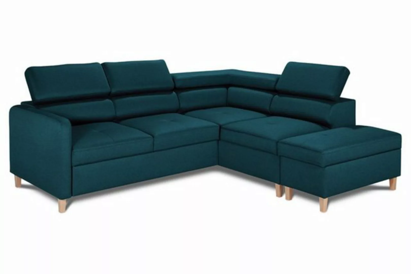 JVmoebel Ecksofa Ecksofa L-Form Bettfunktion Couch Design Polster Textil, M günstig online kaufen