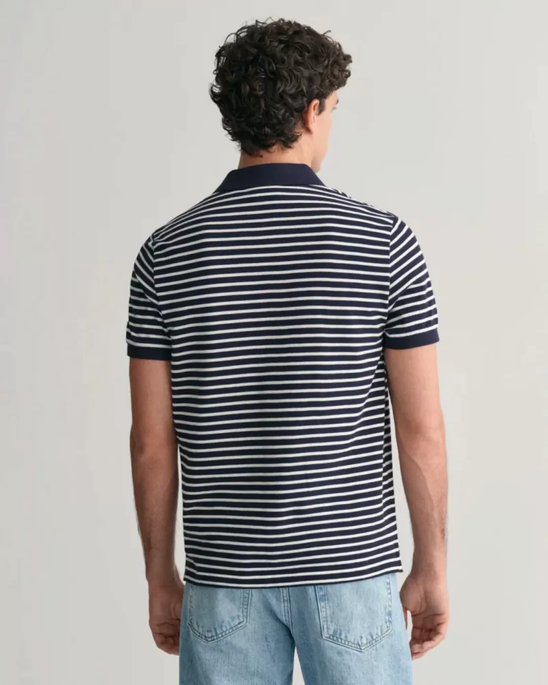 Gant Poloshirt Pique Marineblau gestreift - Größe XXL günstig online kaufen