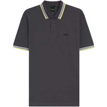 BOSS  Poloshirt Paddy Piqué Polo Shirt Dark Grey/Yellow günstig online kaufen