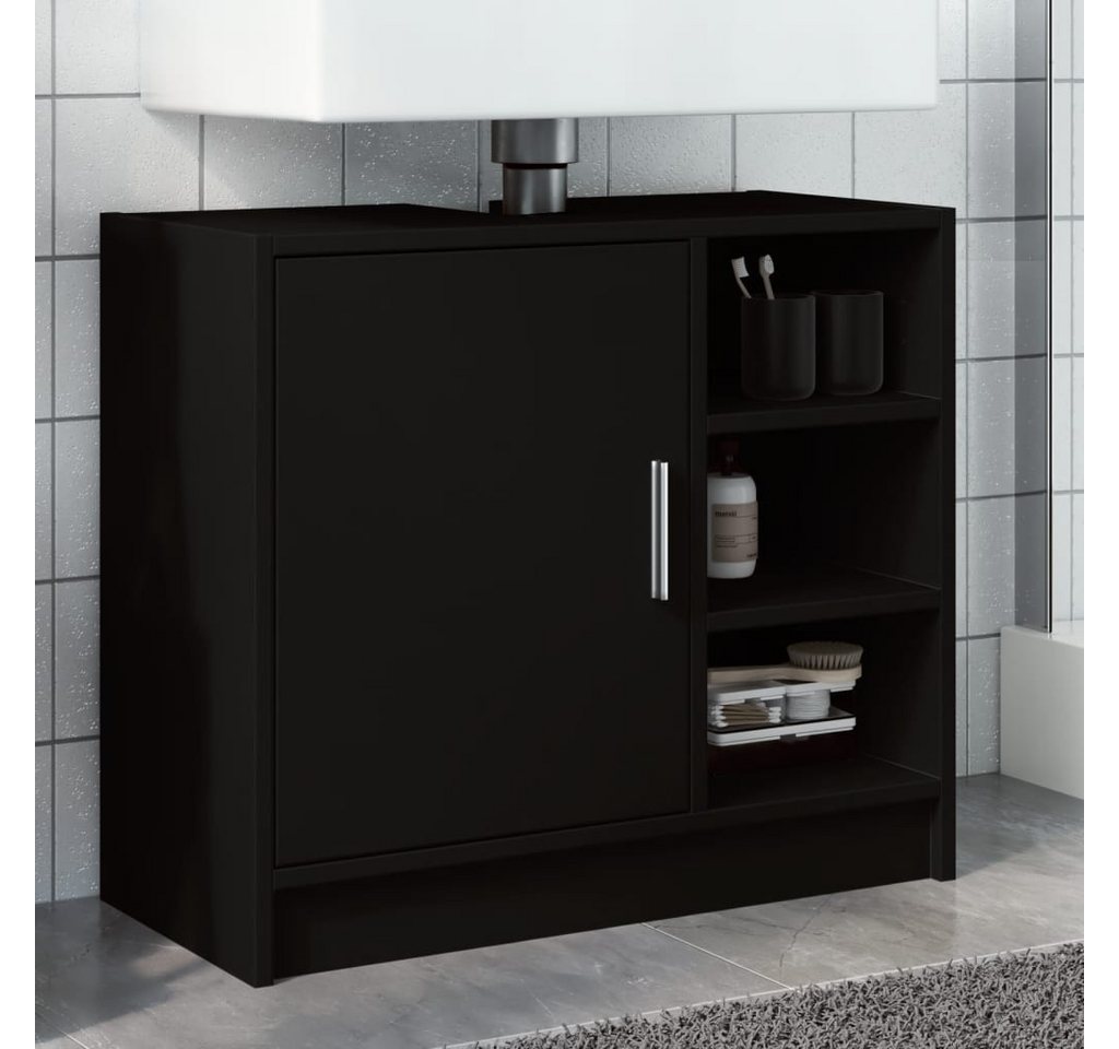 vidaXL Schrankmodule Waschbeckenunterschrank Schwarz 63x29x55 cm Holzwerkst günstig online kaufen