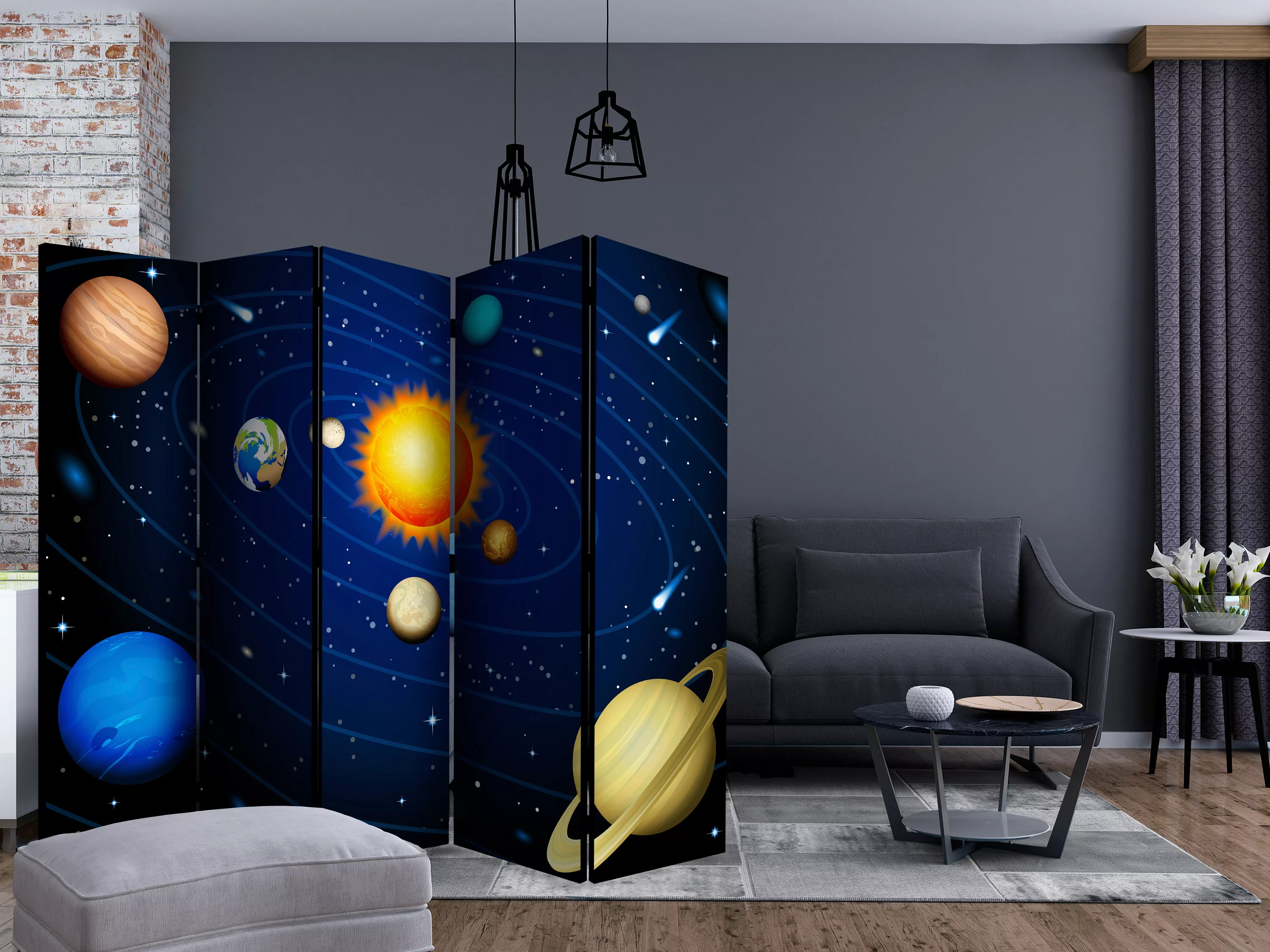 5-teiliges Paravent - Solar System Ii [room Dividers] günstig online kaufen