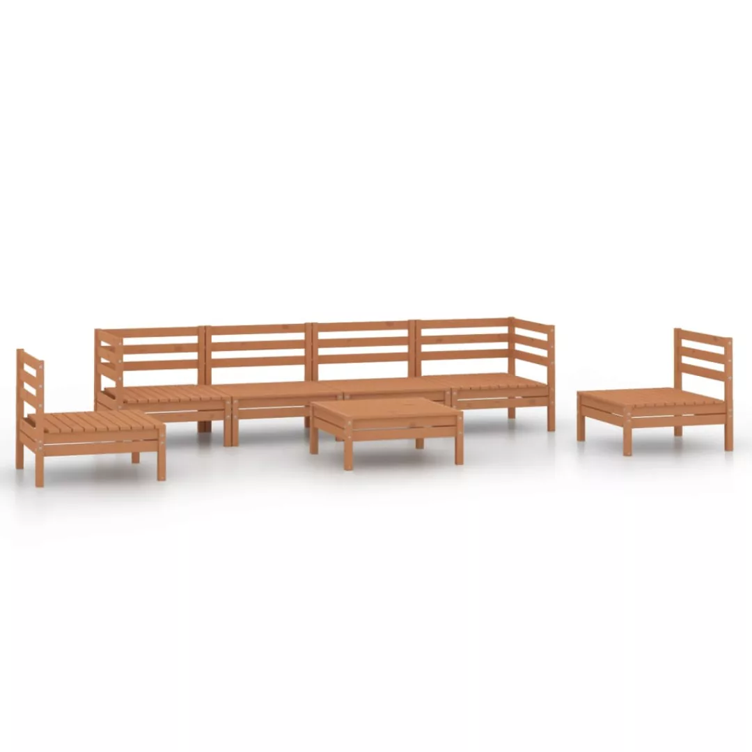 7-tlg. Garten-lounge-set Honigbraun Massivholz Kiefer günstig online kaufen