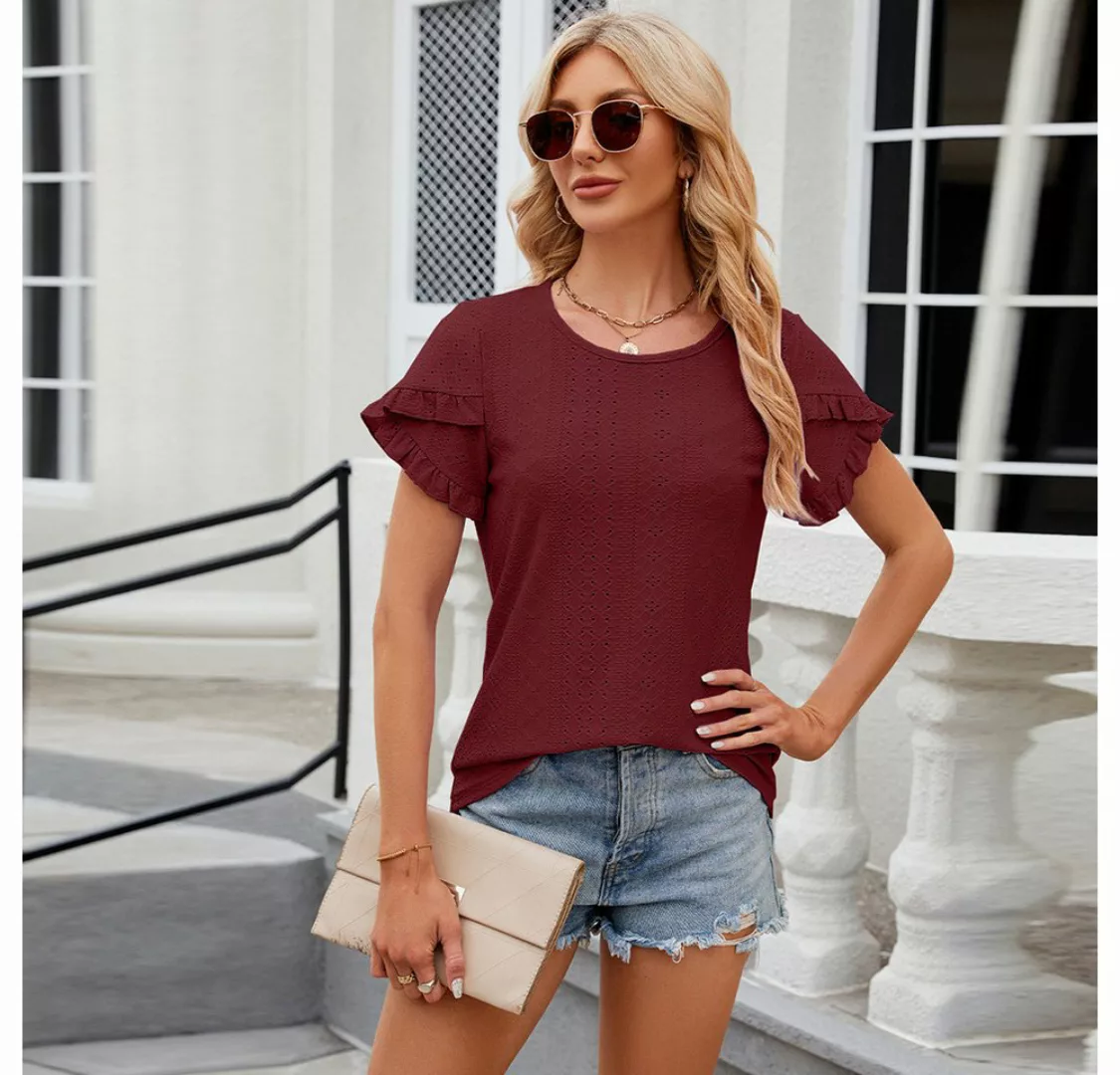 BlauWave Kurzarmshirt Damen Mode Casual Top T Shirts Sommer Kurzarm Casual günstig online kaufen