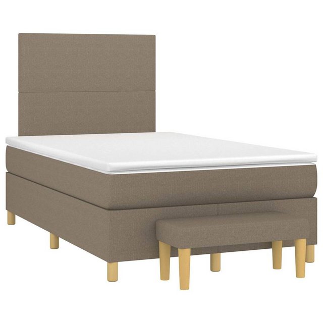 vidaXL Bett Boxspringbett mit Matratze Taupe 120x190 cm Stoff günstig online kaufen